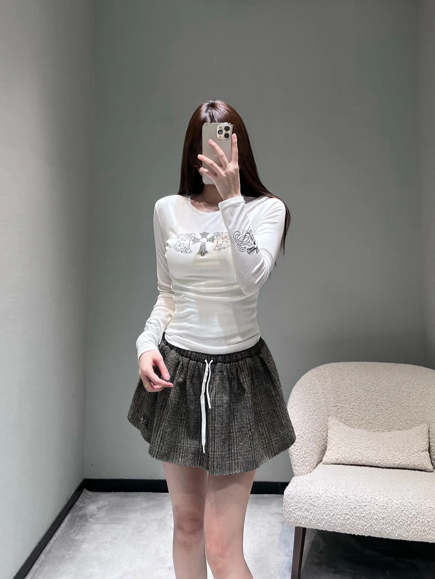 Лонгсливы Женские Chrome Hearts 1512658