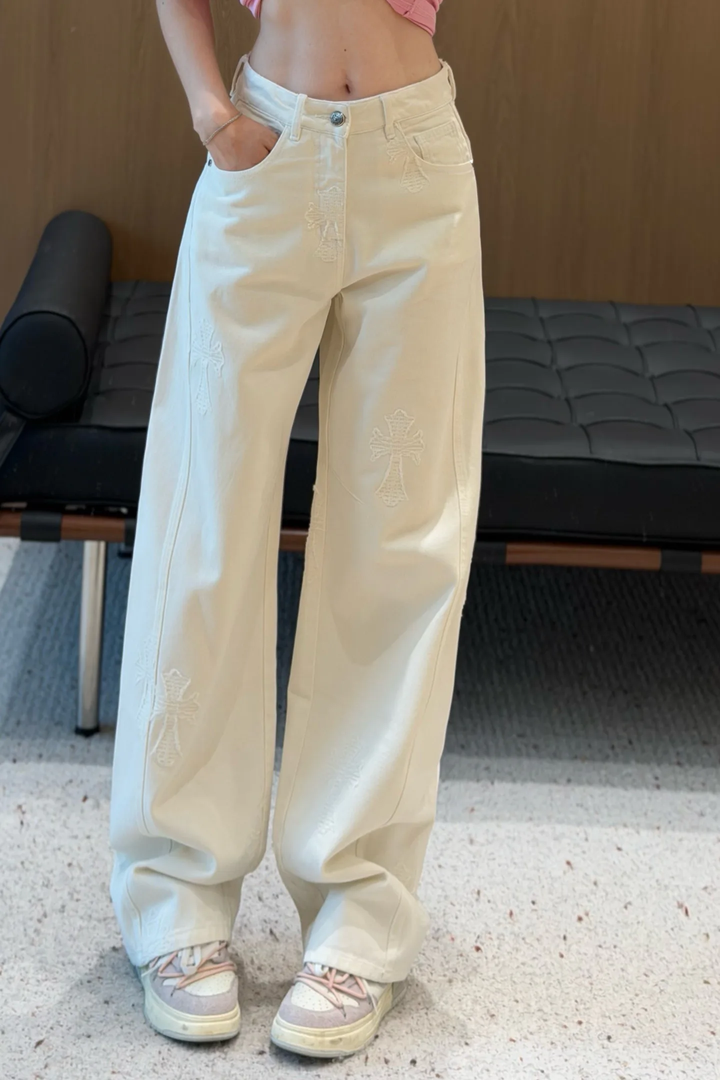 Джинсы Женские Chrome Hearts 4211553