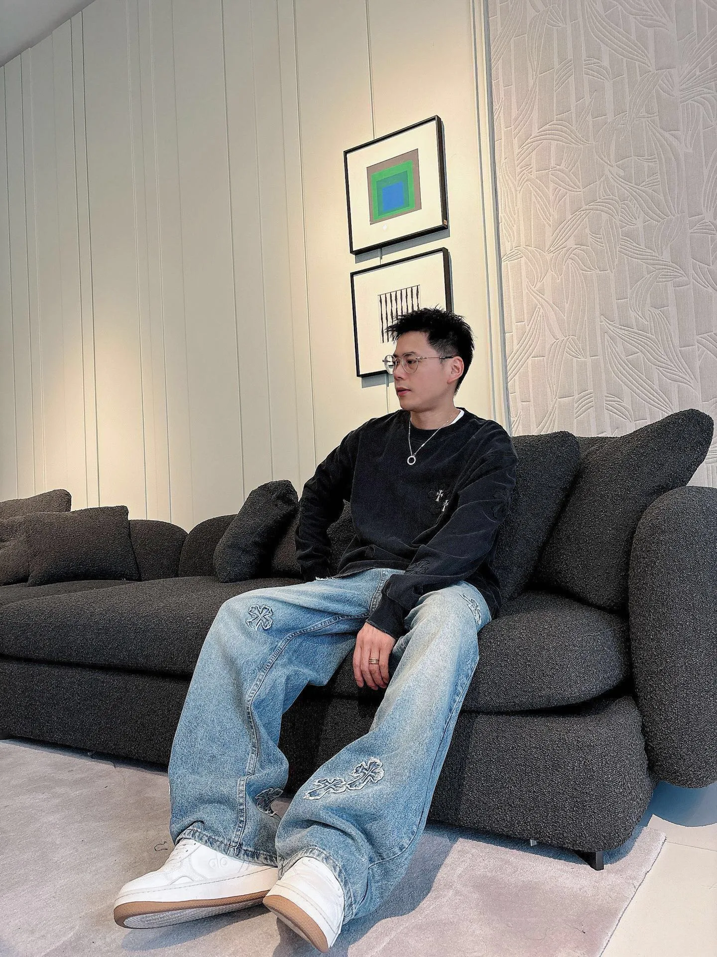 Лонгсливы Мужские Chrome Hearts 2237985