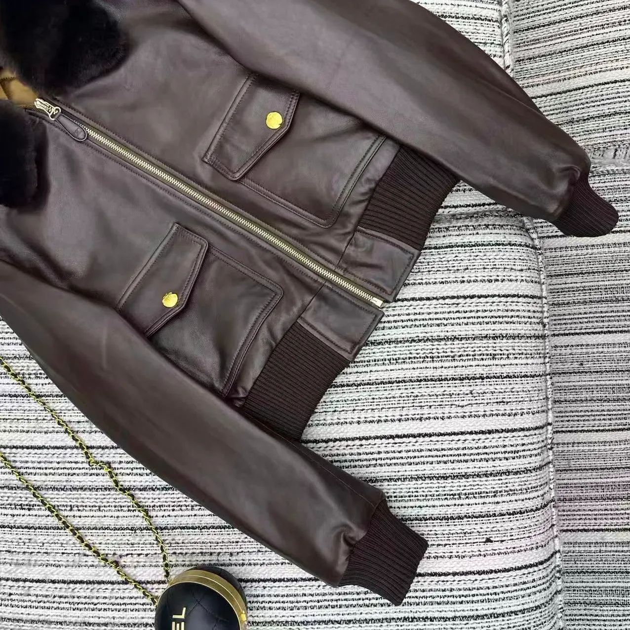 Кожаные Куртки И Дублёнки Женские Celine 578865