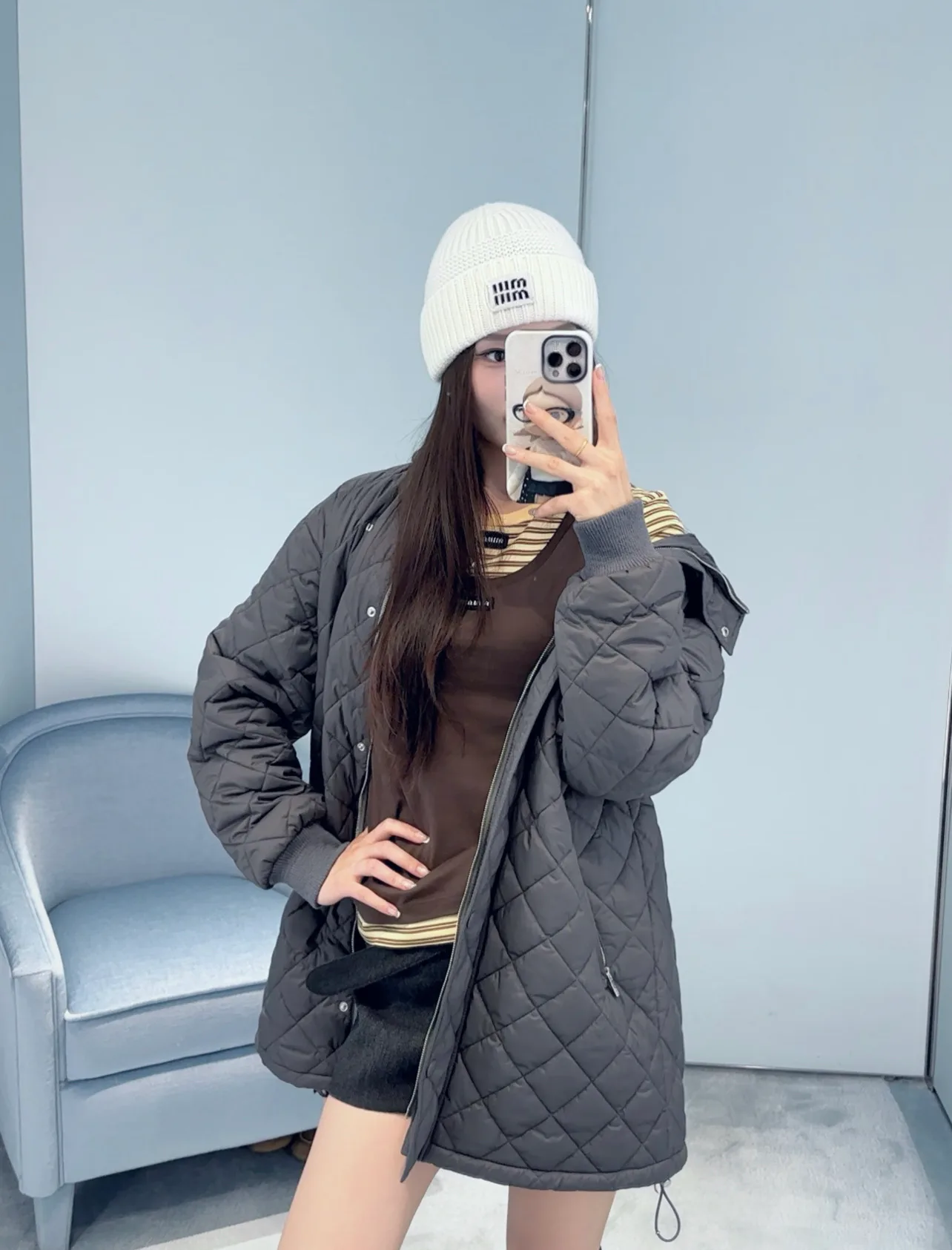 Куртки И Пуховики Женские Miu Miu 18030752