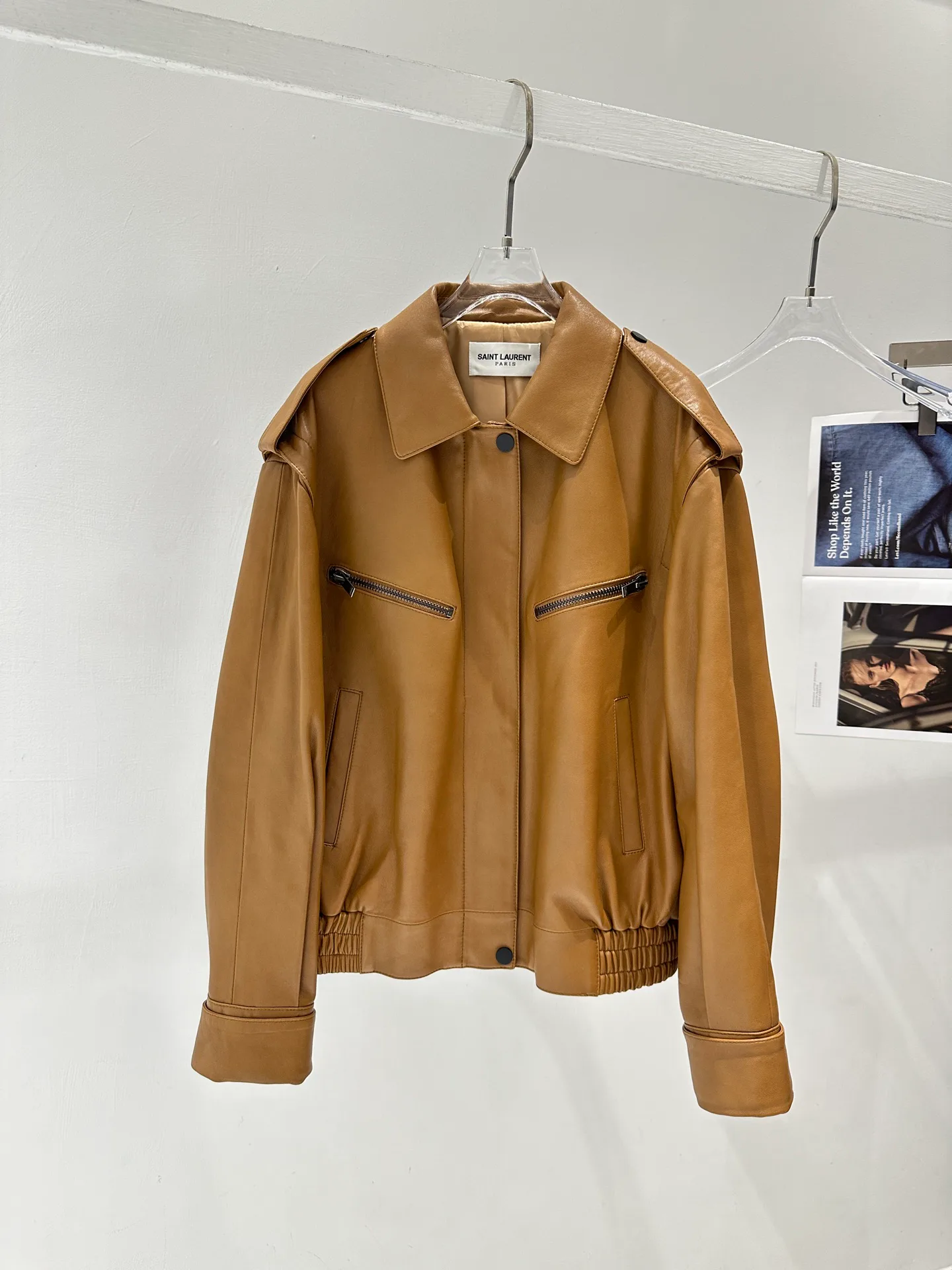 Кожаные Куртки И Дублёнки Женские Saint Laurent 11544753