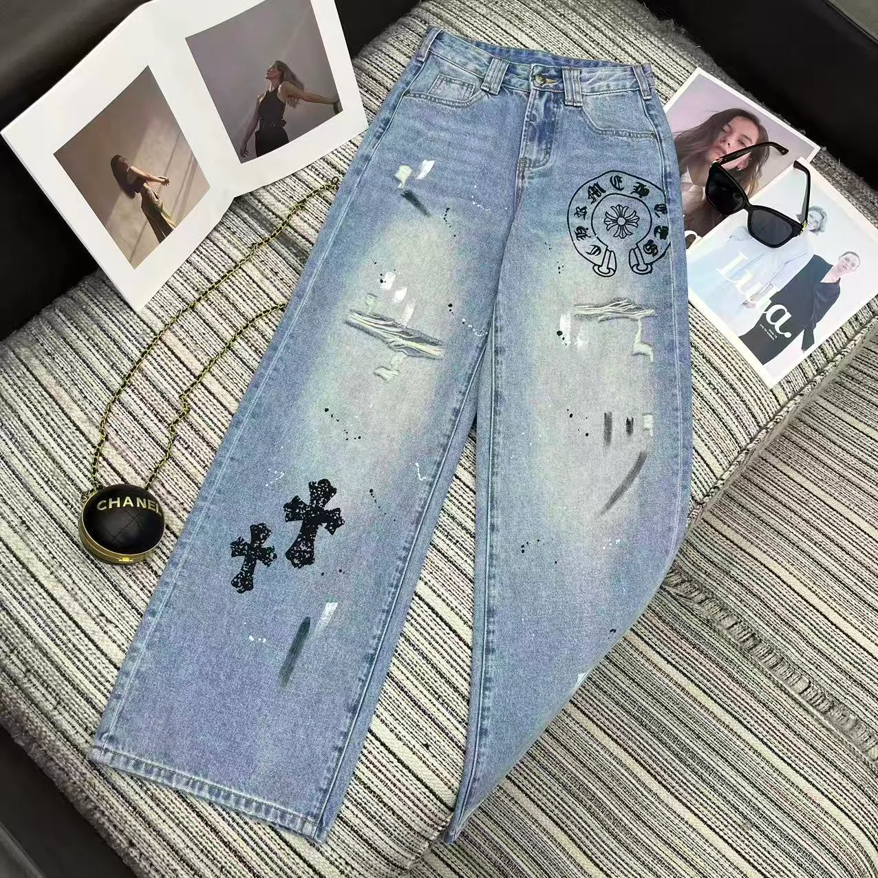 Джинсы Женские Chrome Hearts 11389594