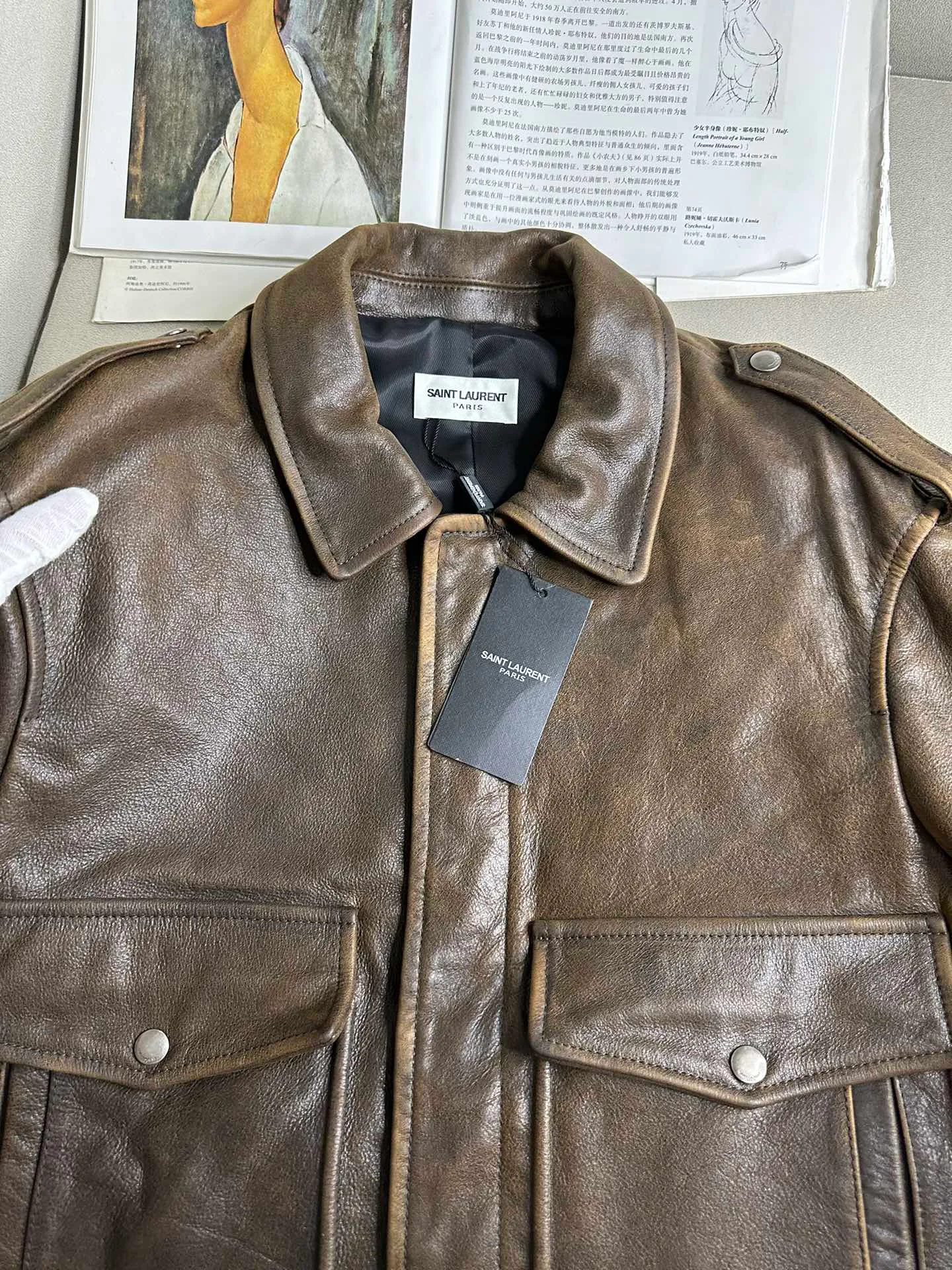 Кожаные Куртки И Дублёнки Женские Saint Laurent 13220486