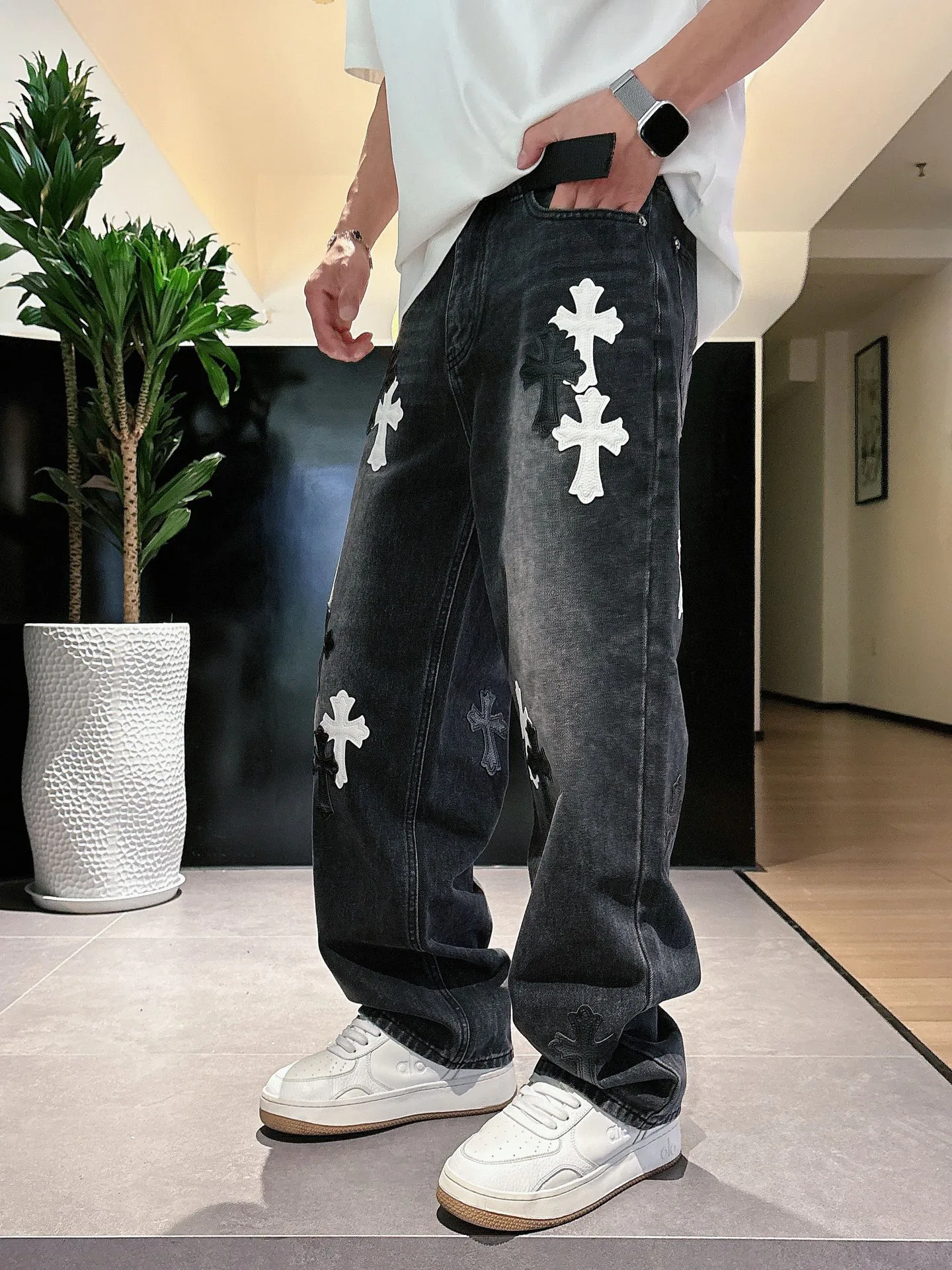 Джинсы Женские Chrome Hearts 11646890