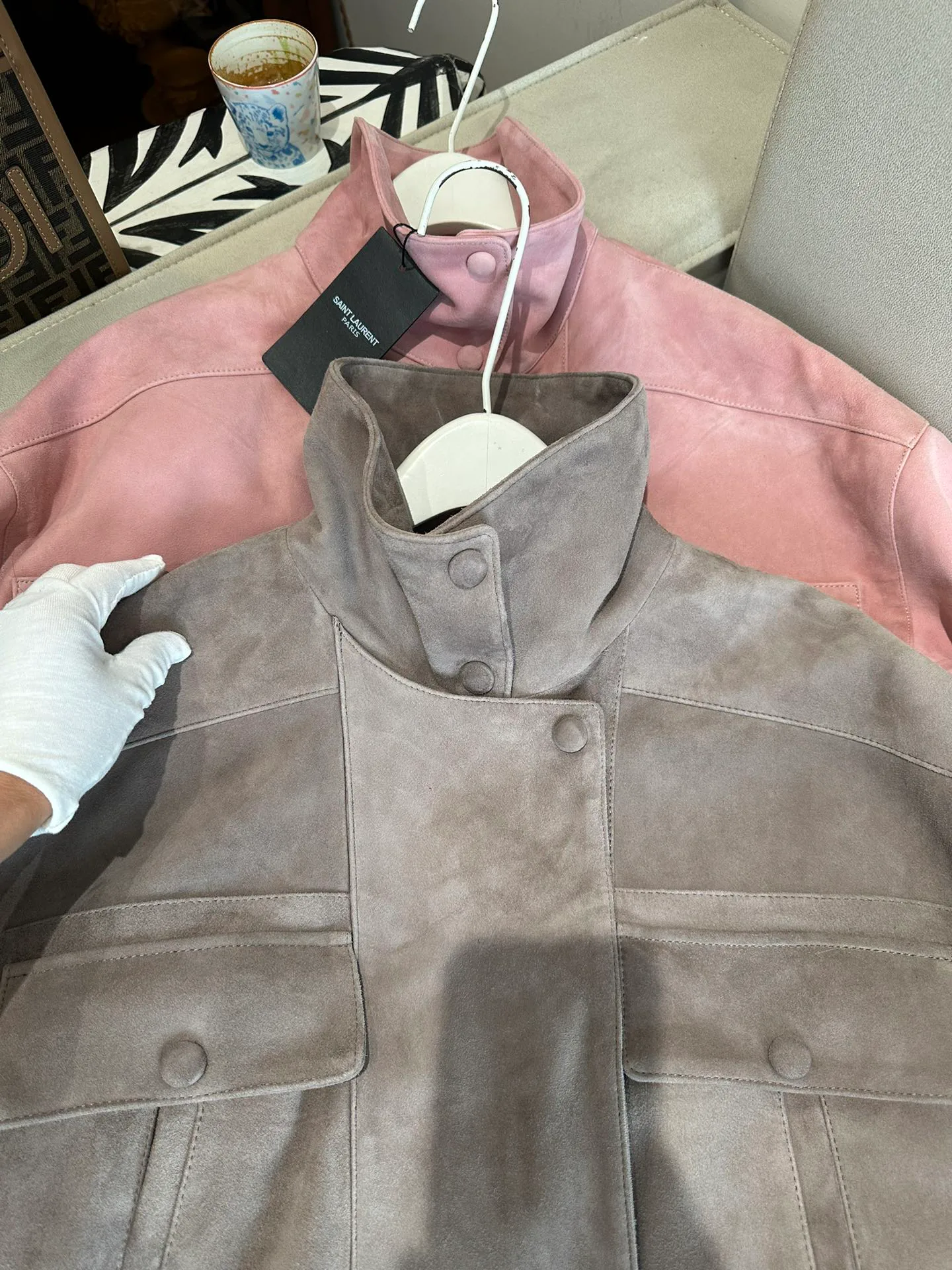 Кожаные Куртки И Дублёнки Женские Saint Laurent 11460650