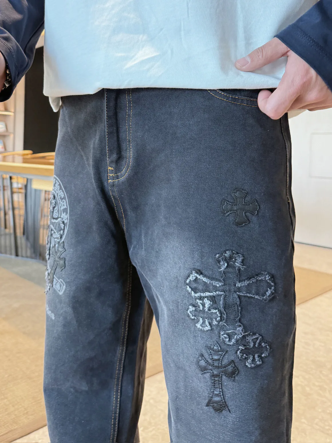 Джинсы Мужские Chrome Hearts 13538163