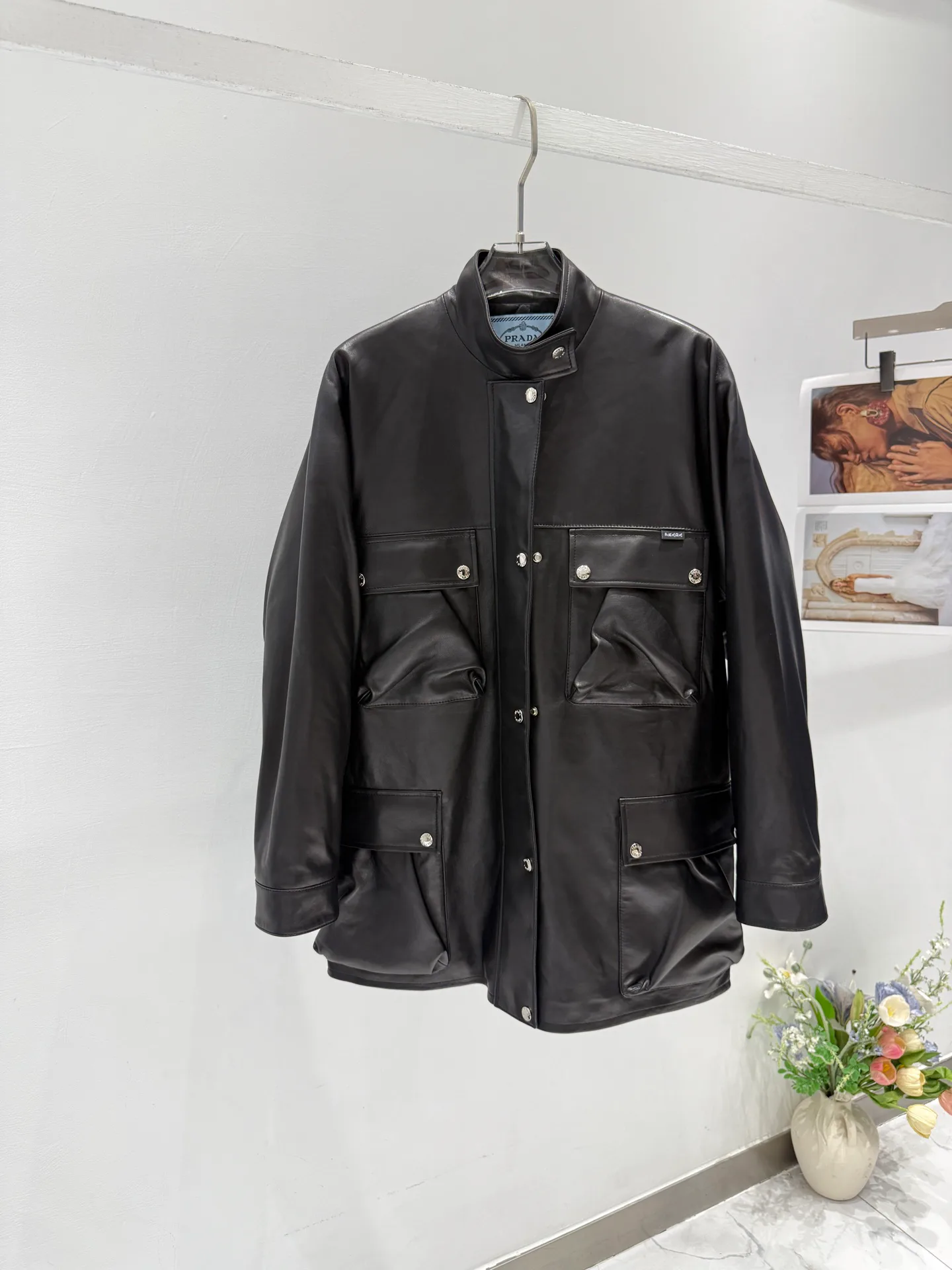 Кожаные Куртки И Дублёнки Женские Prada 1137576