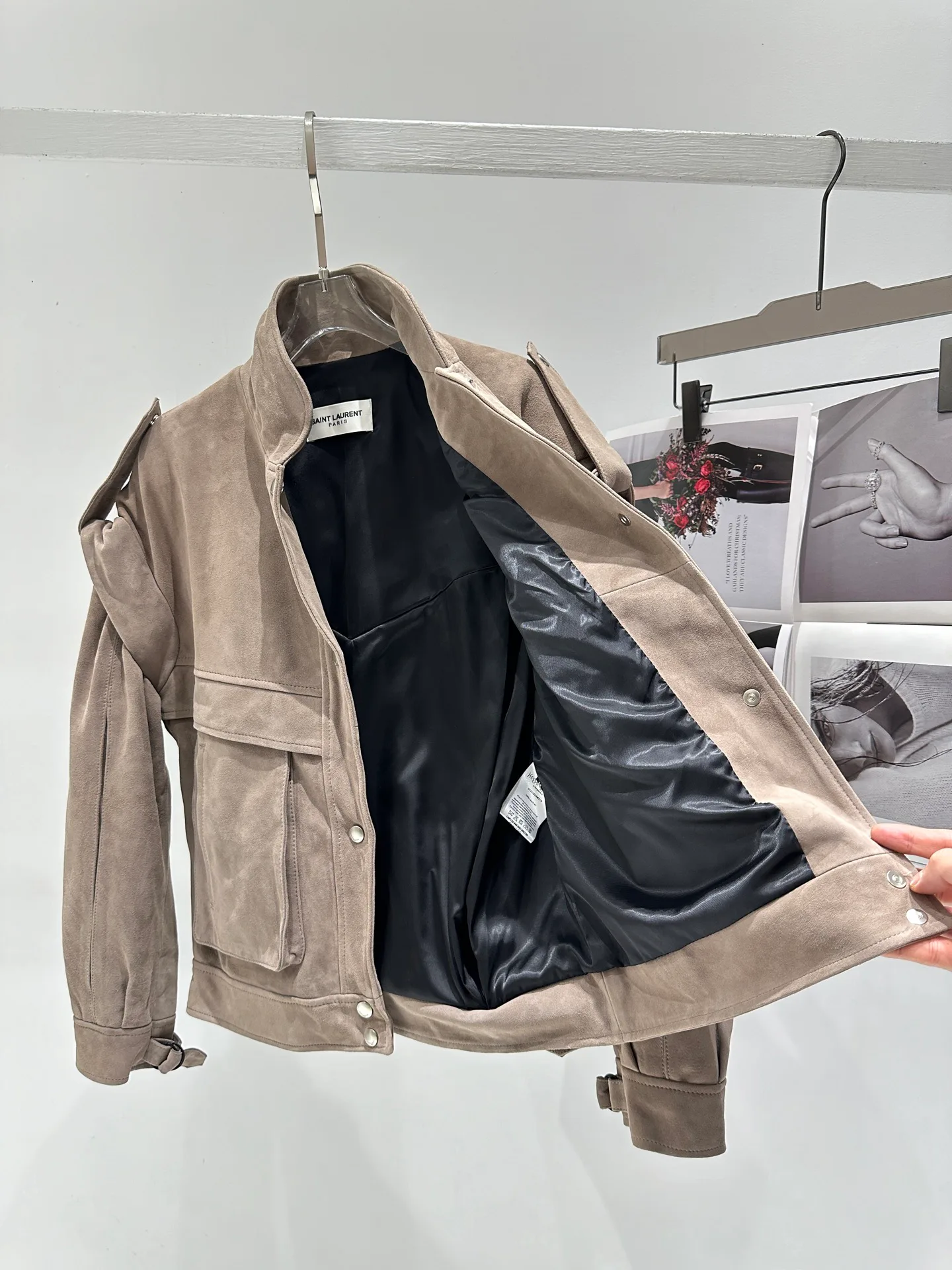 Кожаные Куртки И Дублёнки Женские Saint Laurent 11598156