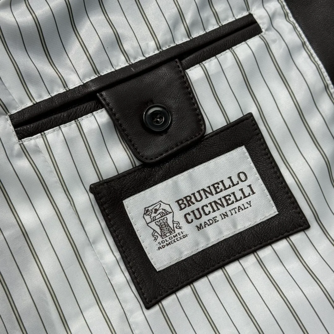 Кожаные Куртки И Дублёнки Мужские Brunello Cucinelli 83150