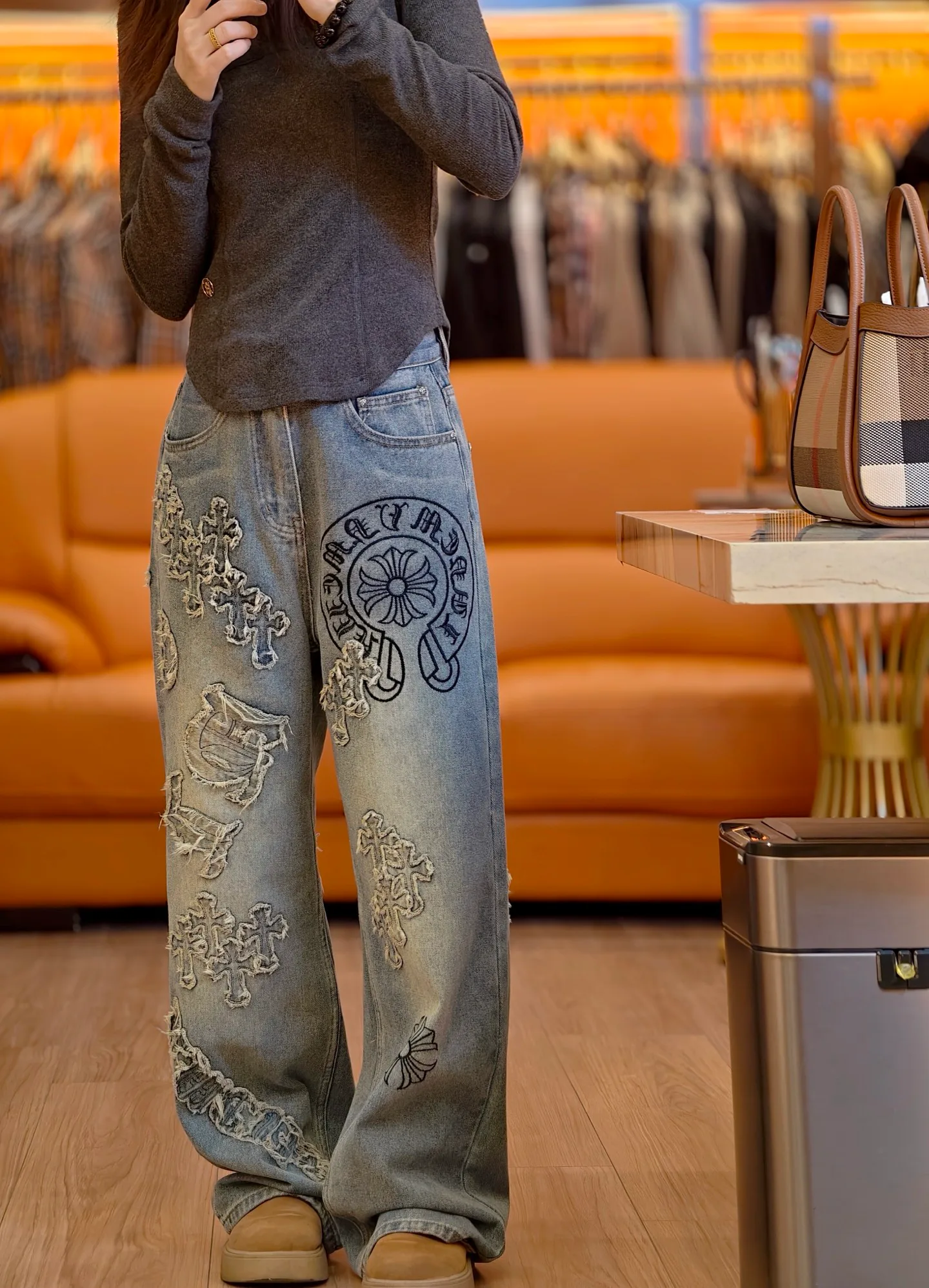 Джинсы Женские Chrome Hearts 11224983