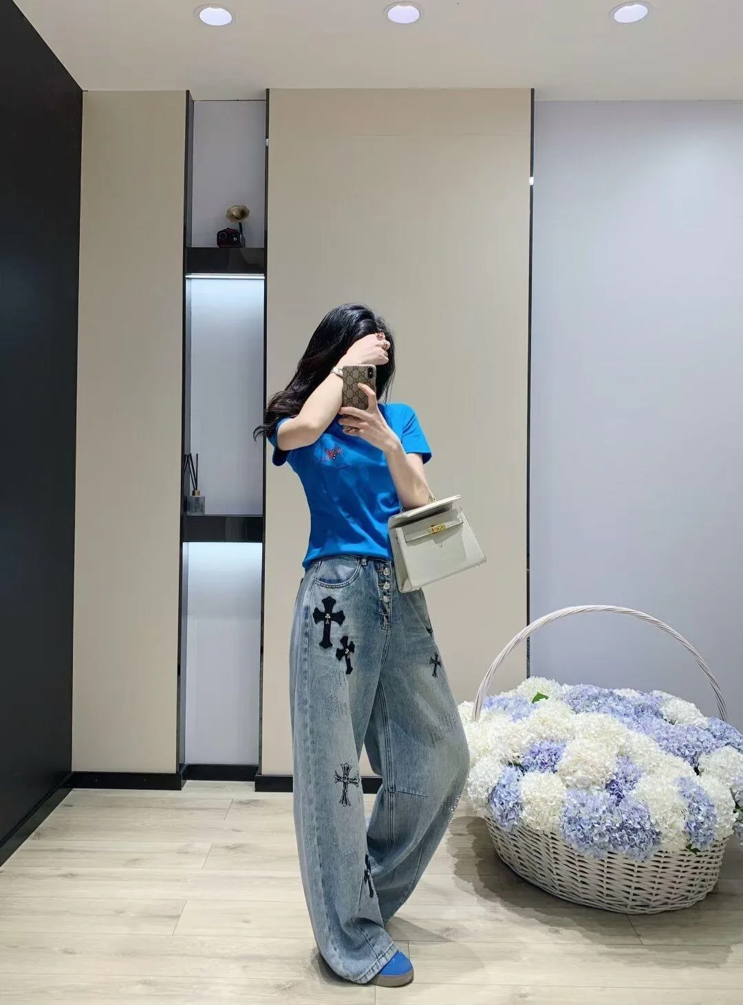 Джинсы Женские Chrome Hearts 12930269