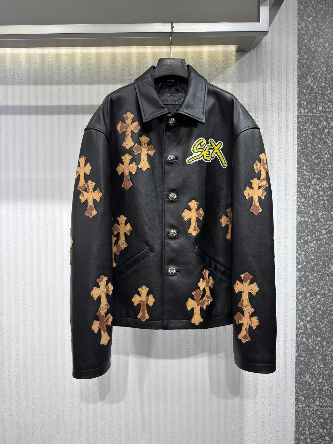 Кожаные Куртки И Дублёнки Мужские Chrome Hearts 17966746