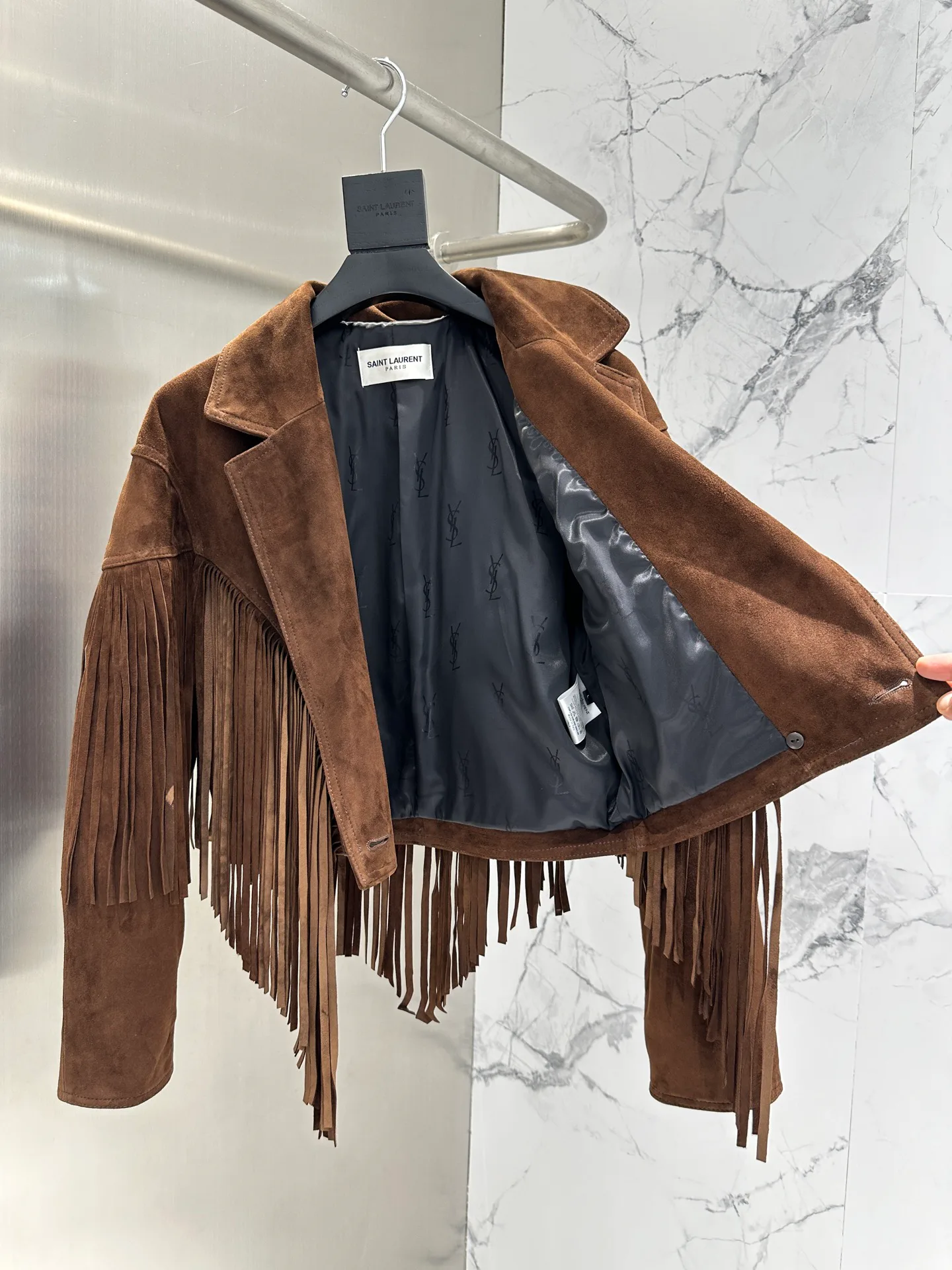 Кожаные Куртки И Дублёнки Женские Saint Laurent 12957009
