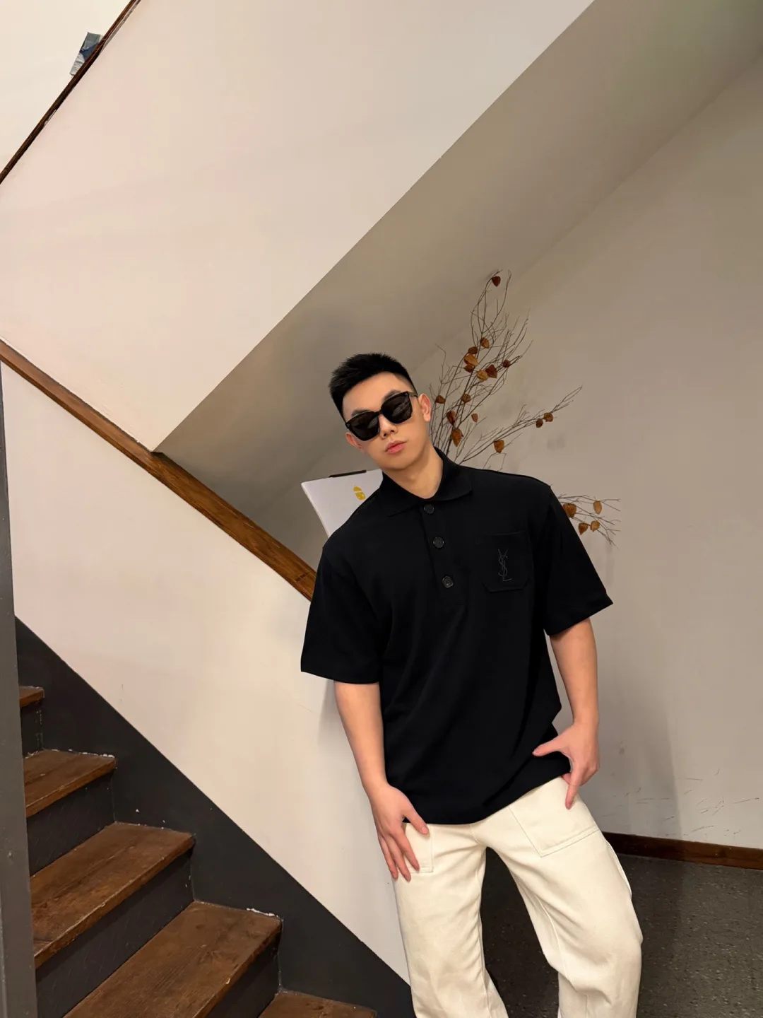 Рубашки Мужские Saint Laurent 5405635