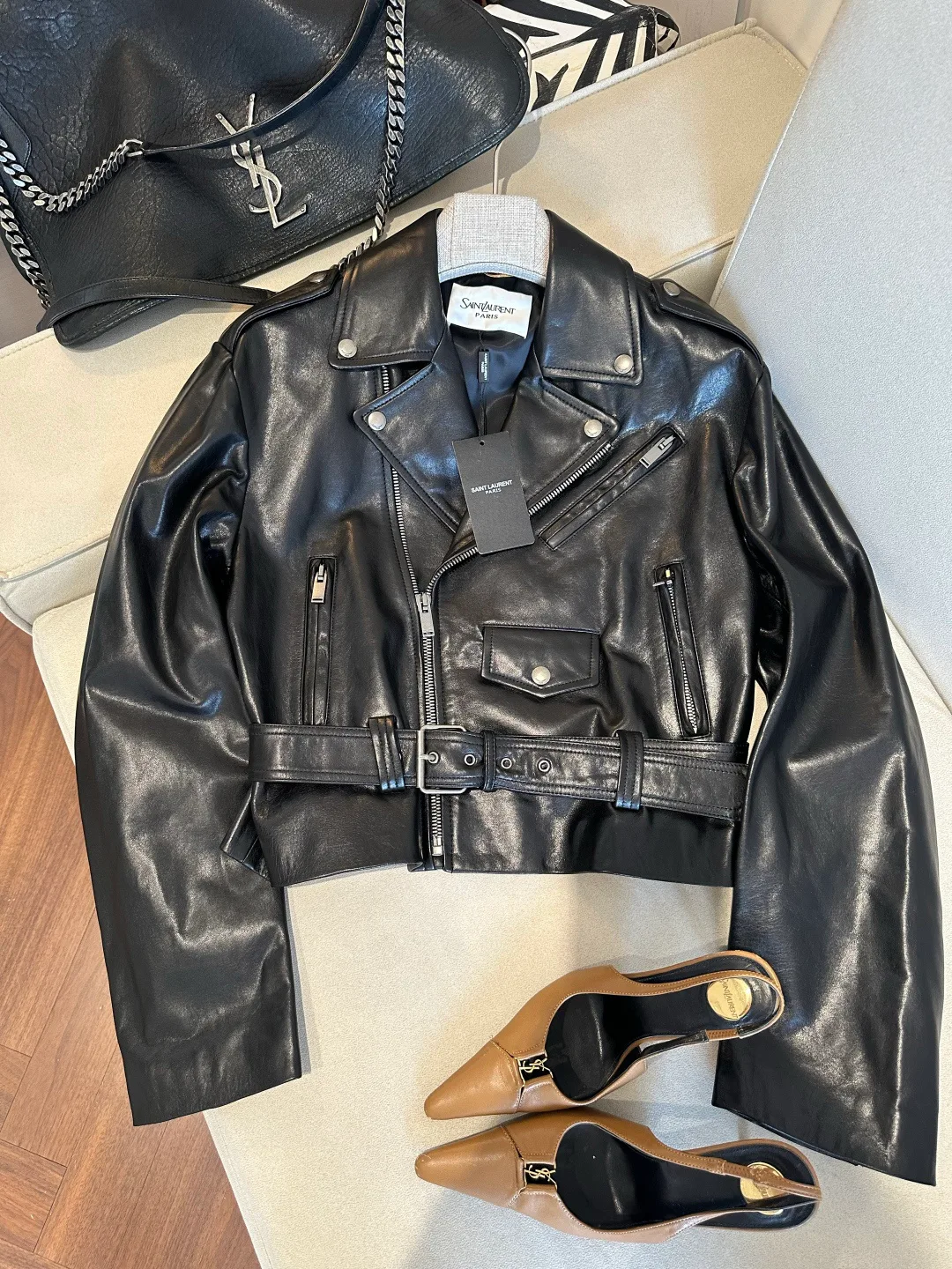Кожаные Куртки И Дублёнки Женские Saint Laurent 18563050