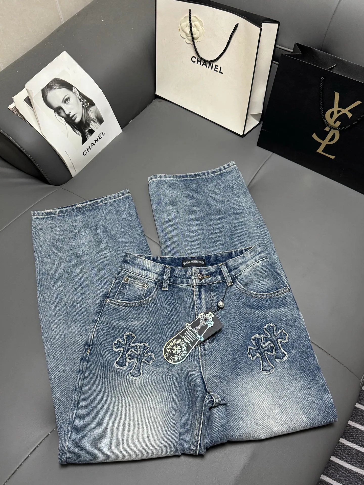 Джинсы Женские Chrome Hearts 854845