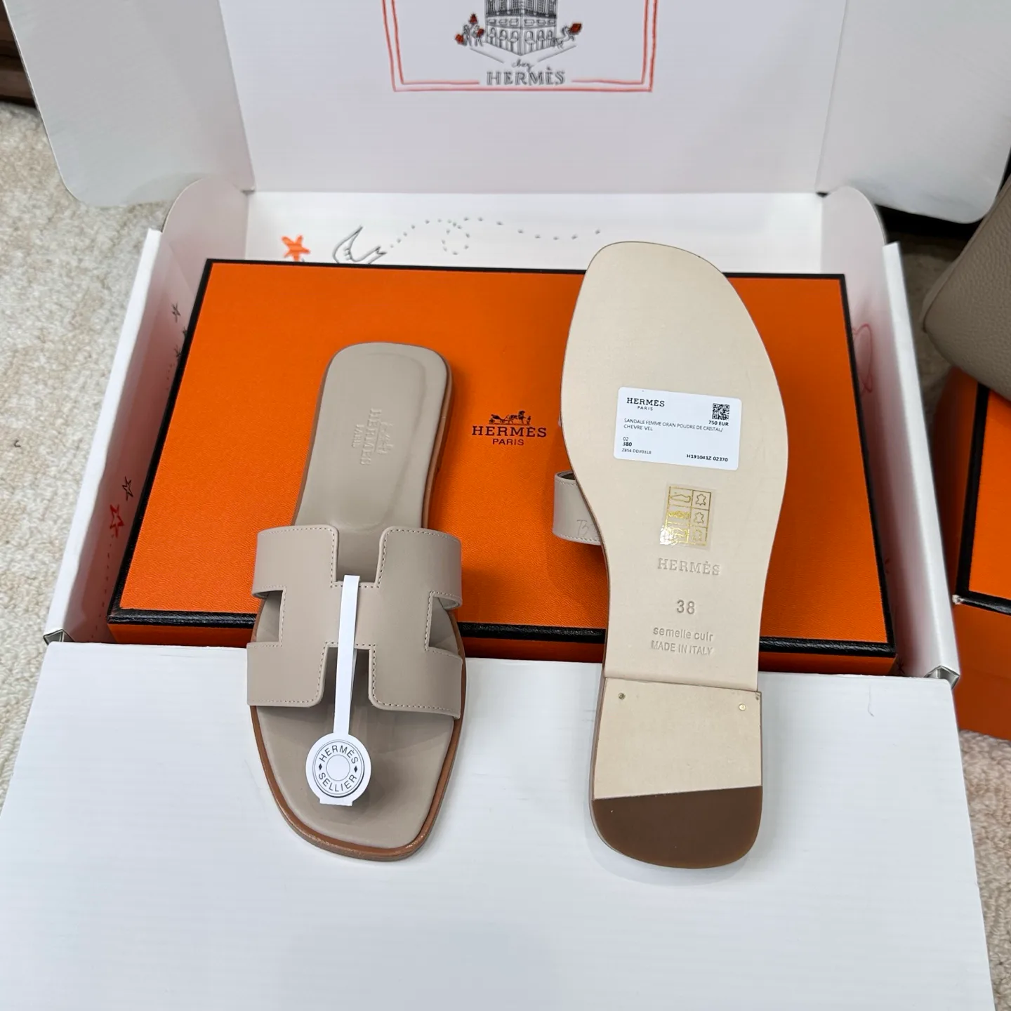 Шлепанцы Женские Hermes 3043263