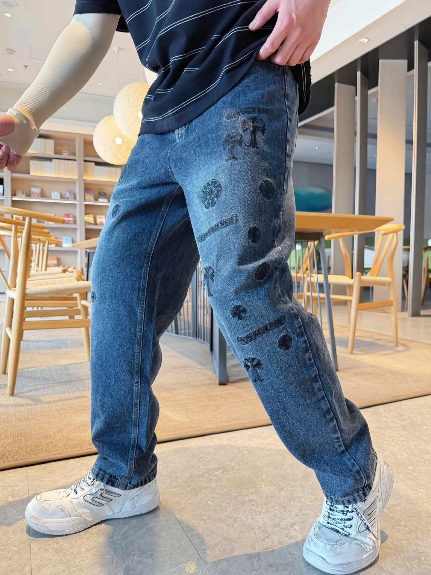 Джинсы Мужские Chrome Hearts 13538165