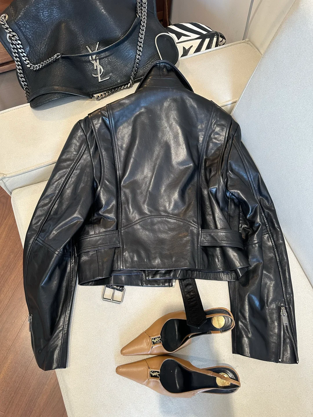 Кожаные Куртки И Дублёнки Женские Saint Laurent 18563050