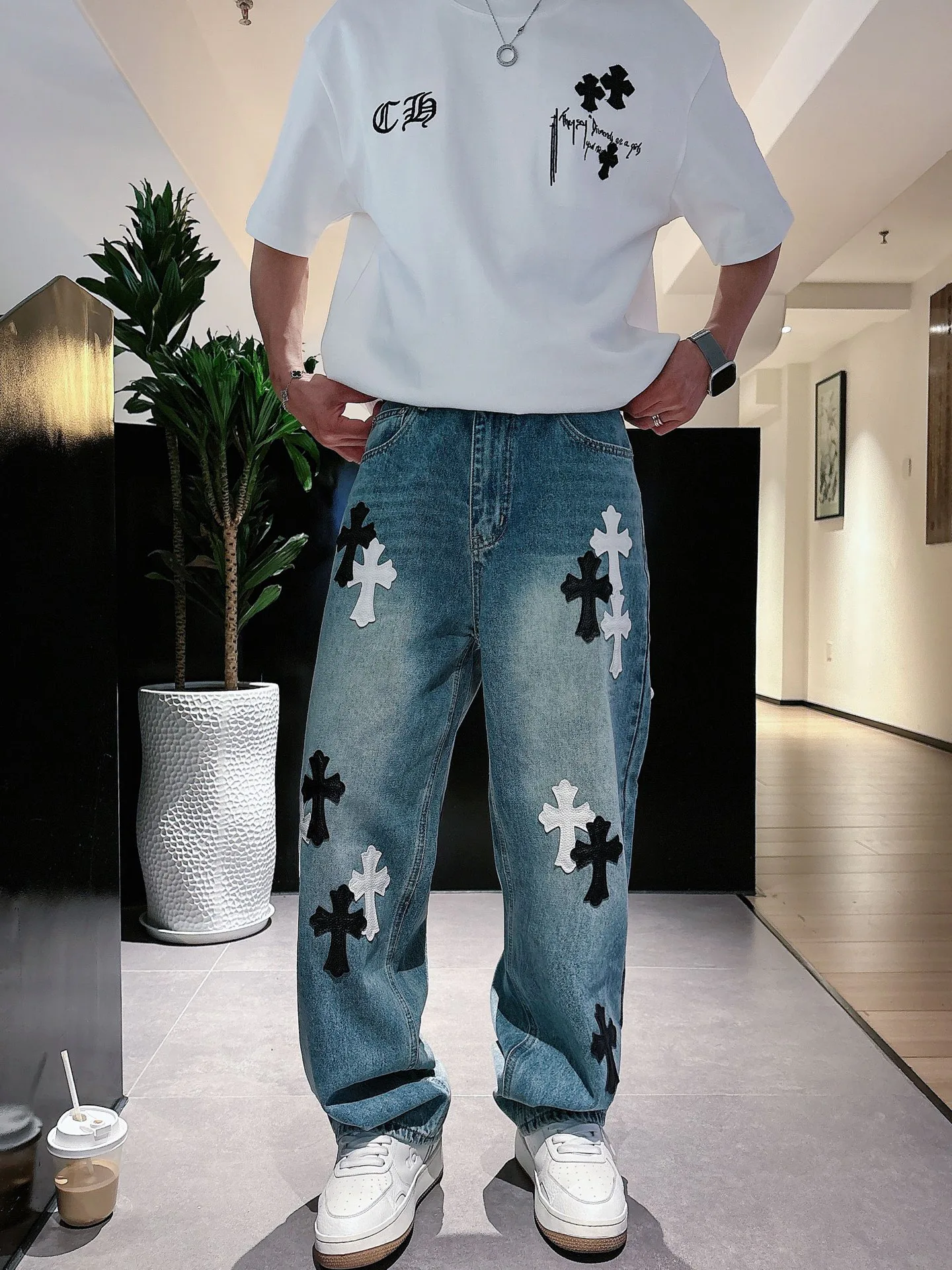 Джинсы Женские Chrome Hearts 11646891