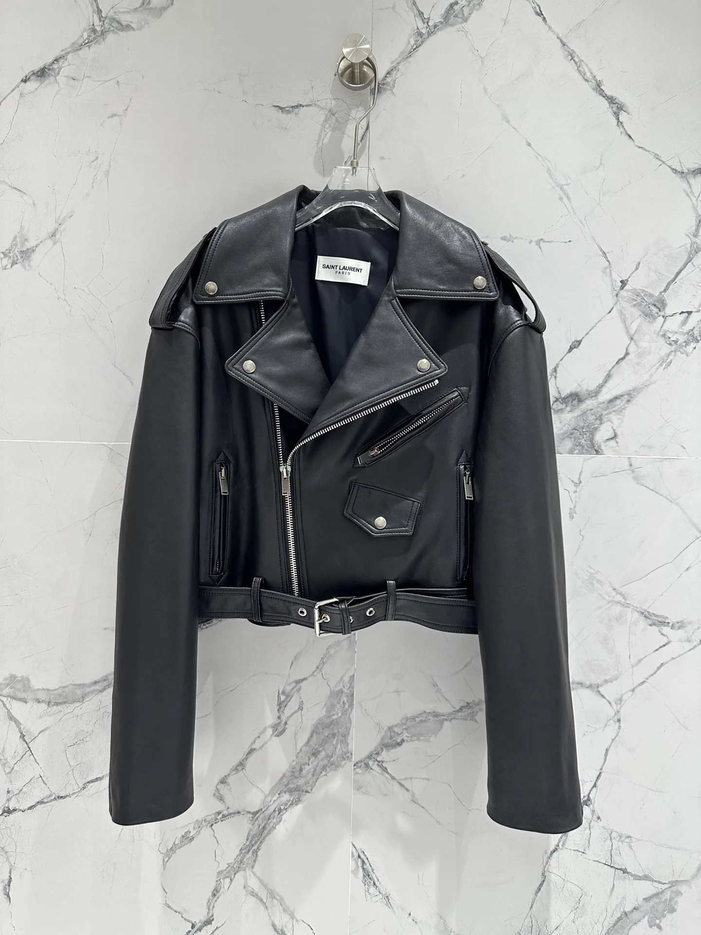 Кожаные Куртки И Дублёнки Женские Saint Laurent 5350238