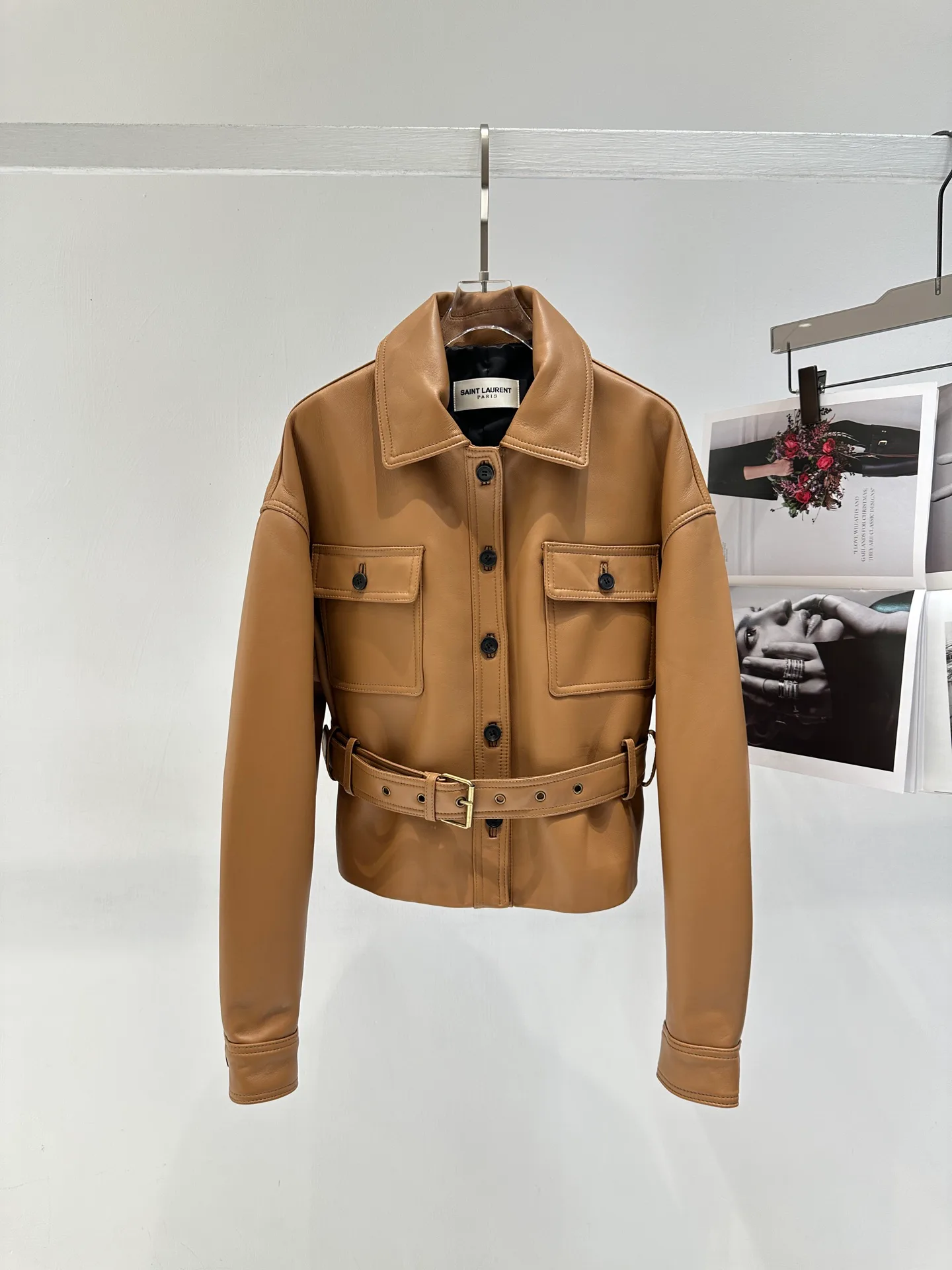 Кожаные Куртки И Дублёнки Женские Saint Laurent 6537799