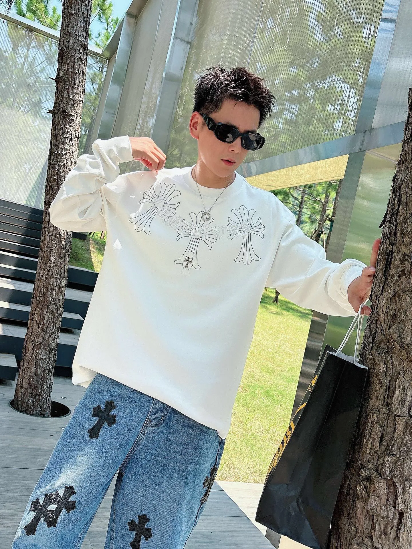 Лонгсливы Мужские Chrome Hearts 928681