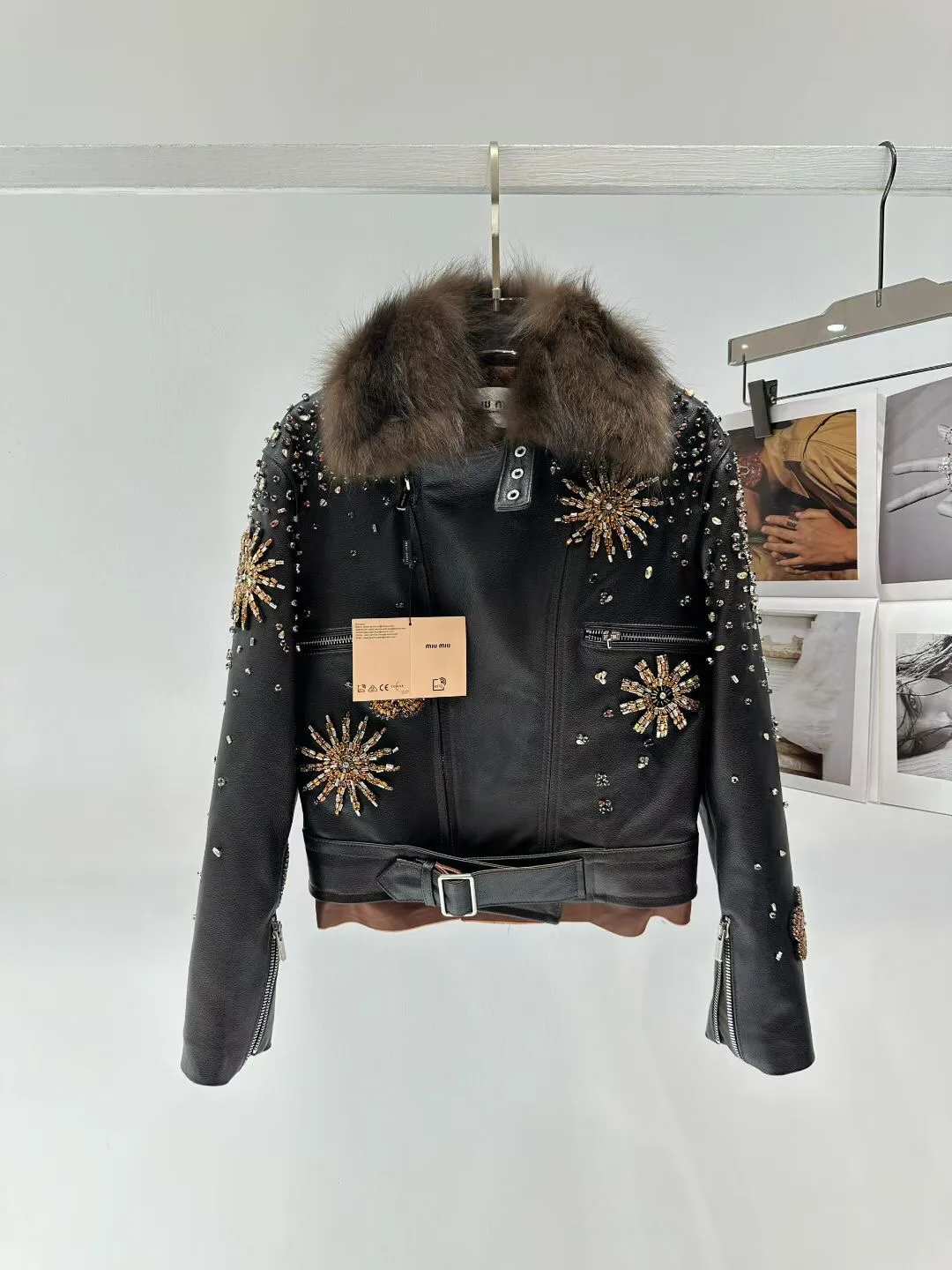 Кожаные Куртки И Дублёнки Женские Miu Miu 785538