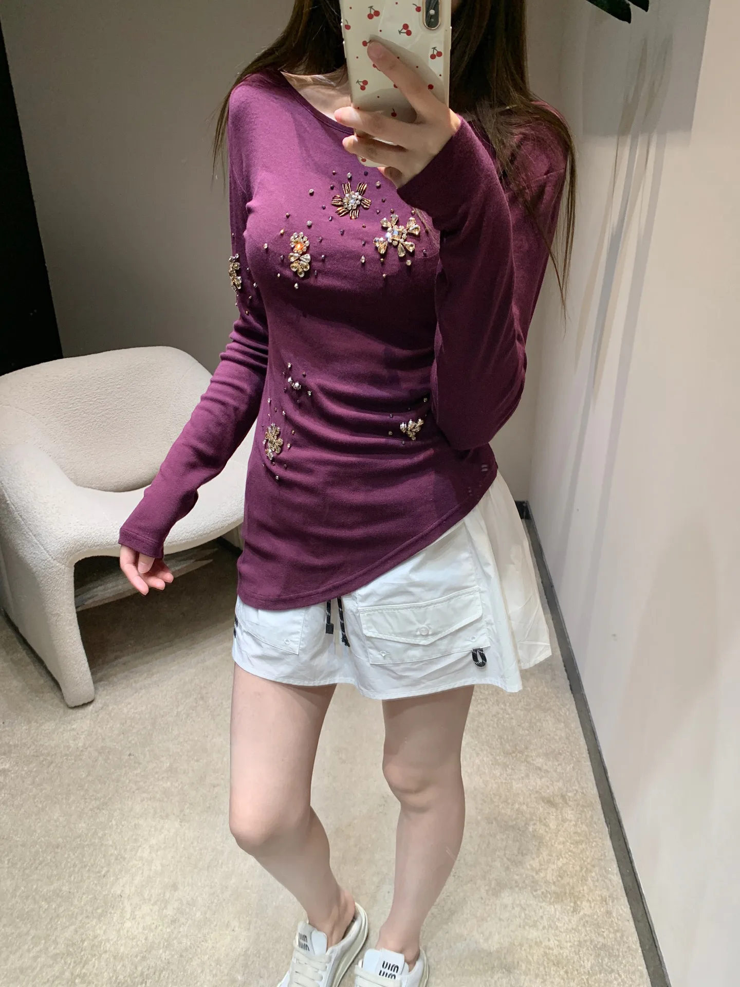 Лонгсливы Женские Miu Miu 4709843