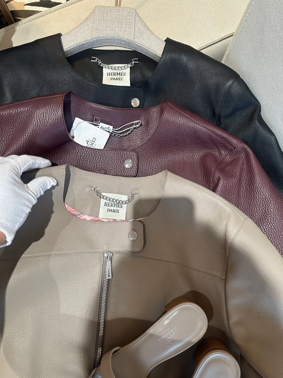 Кожаные Куртки И Дублёнки Женские Hermes 17959689