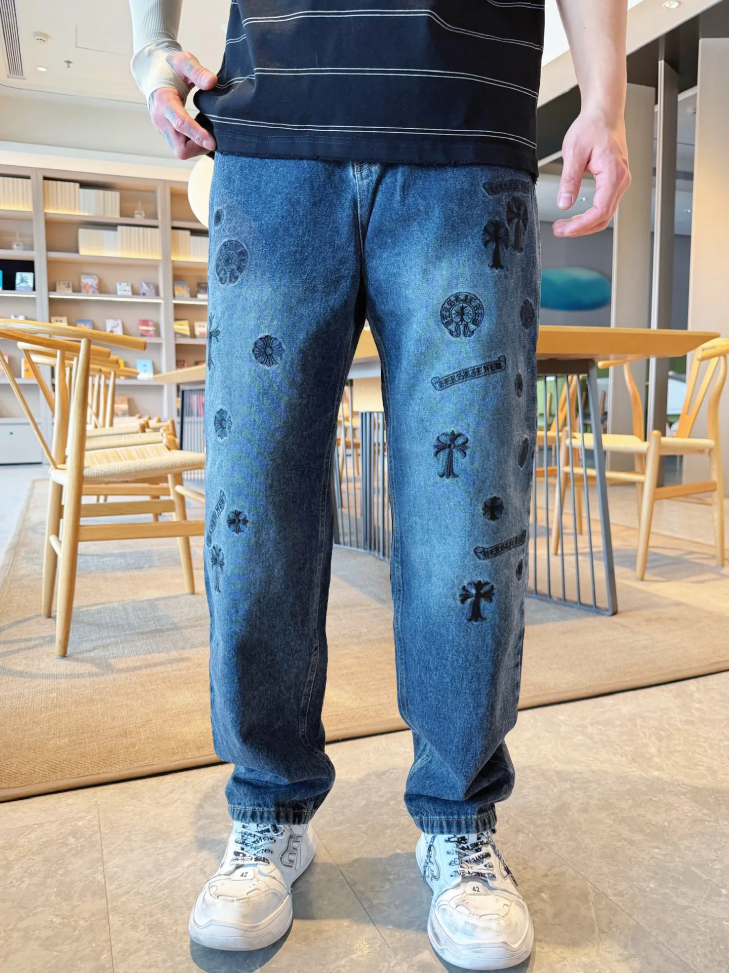 Джинсы Мужские Chrome Hearts 13538165