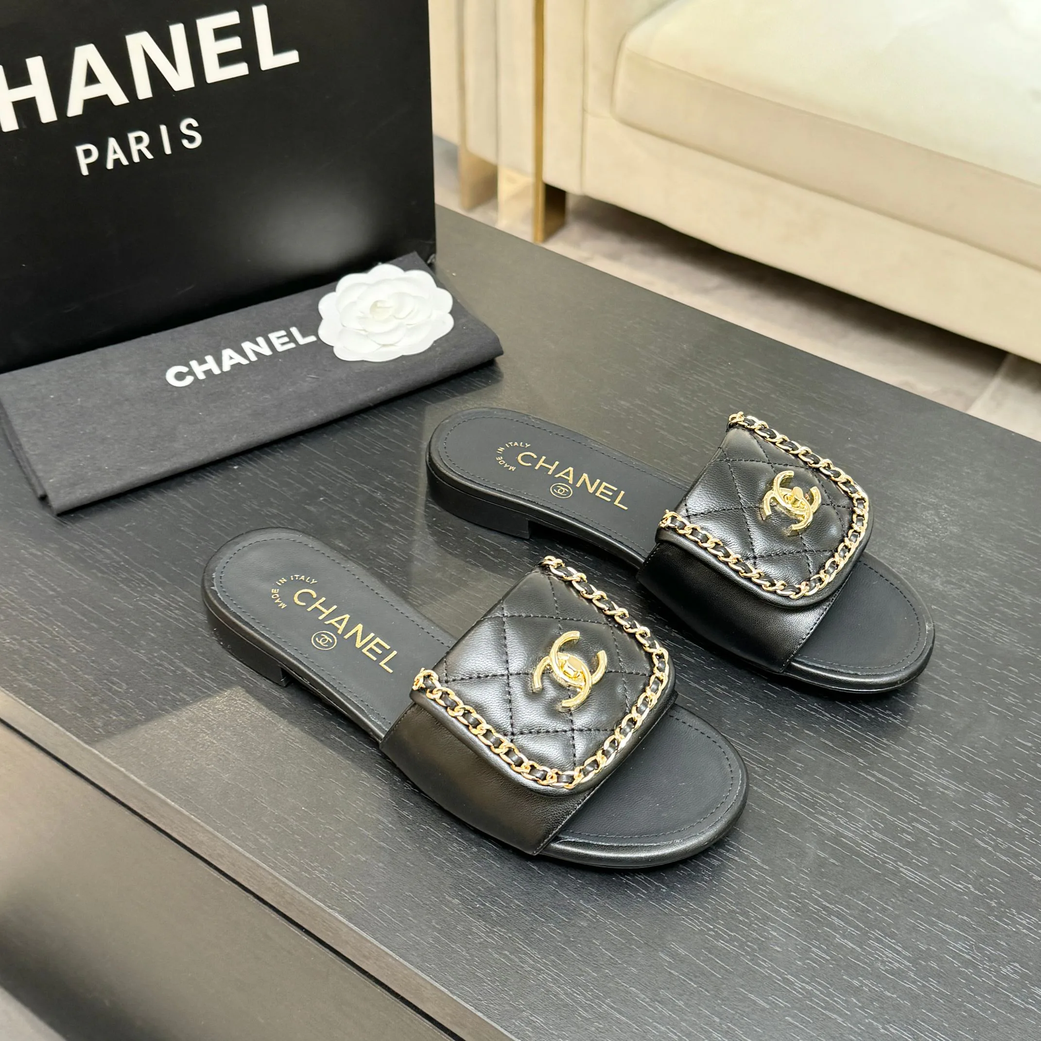 Шлепанцы Женские Chanel 1468218