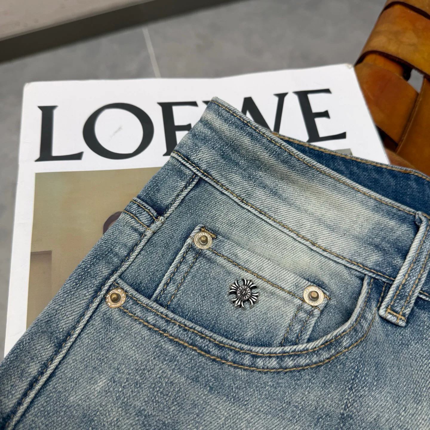 Джинсы Мужские Chrome Hearts 11236163