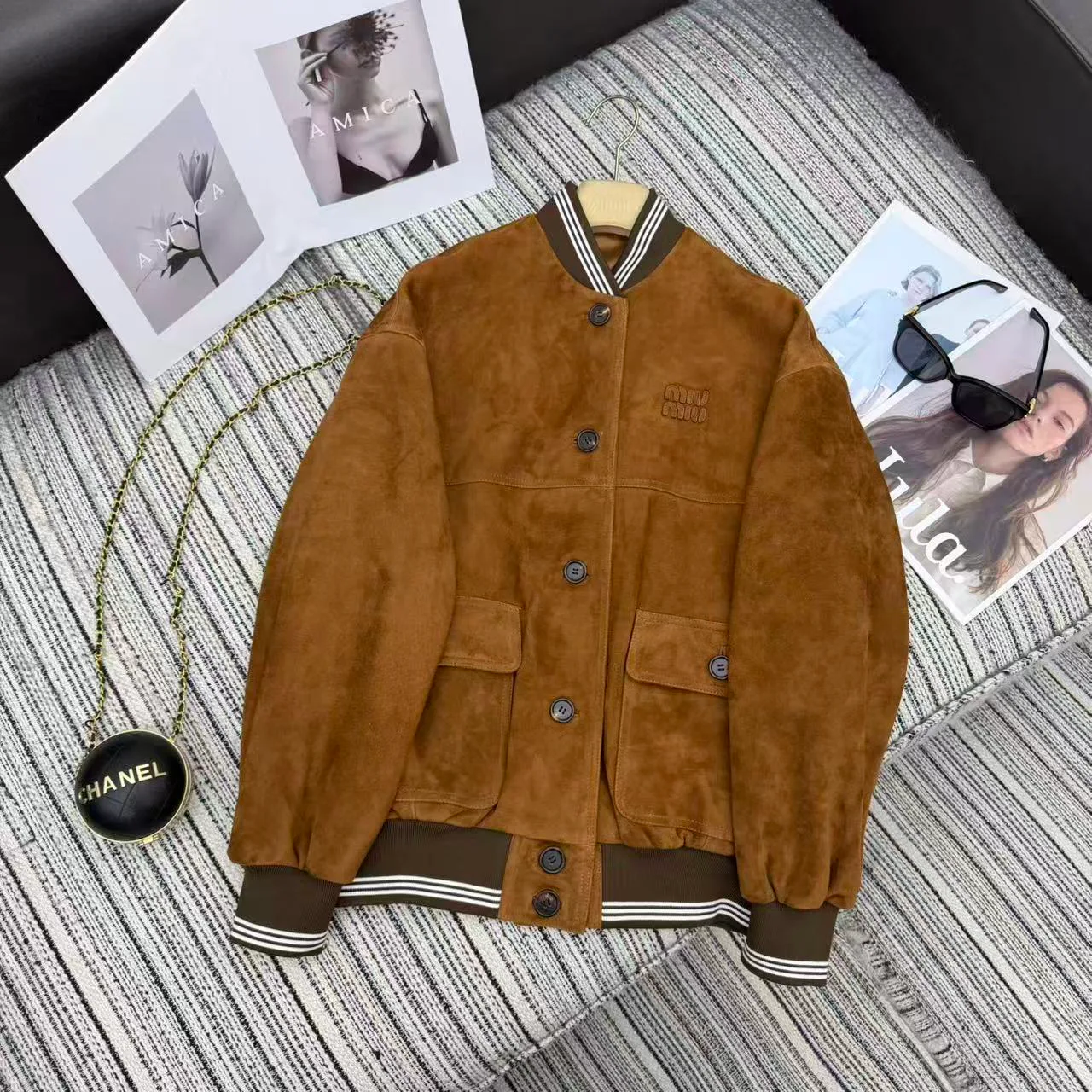 Кожаные Куртки И Дублёнки Женские Miu Miu 11520115