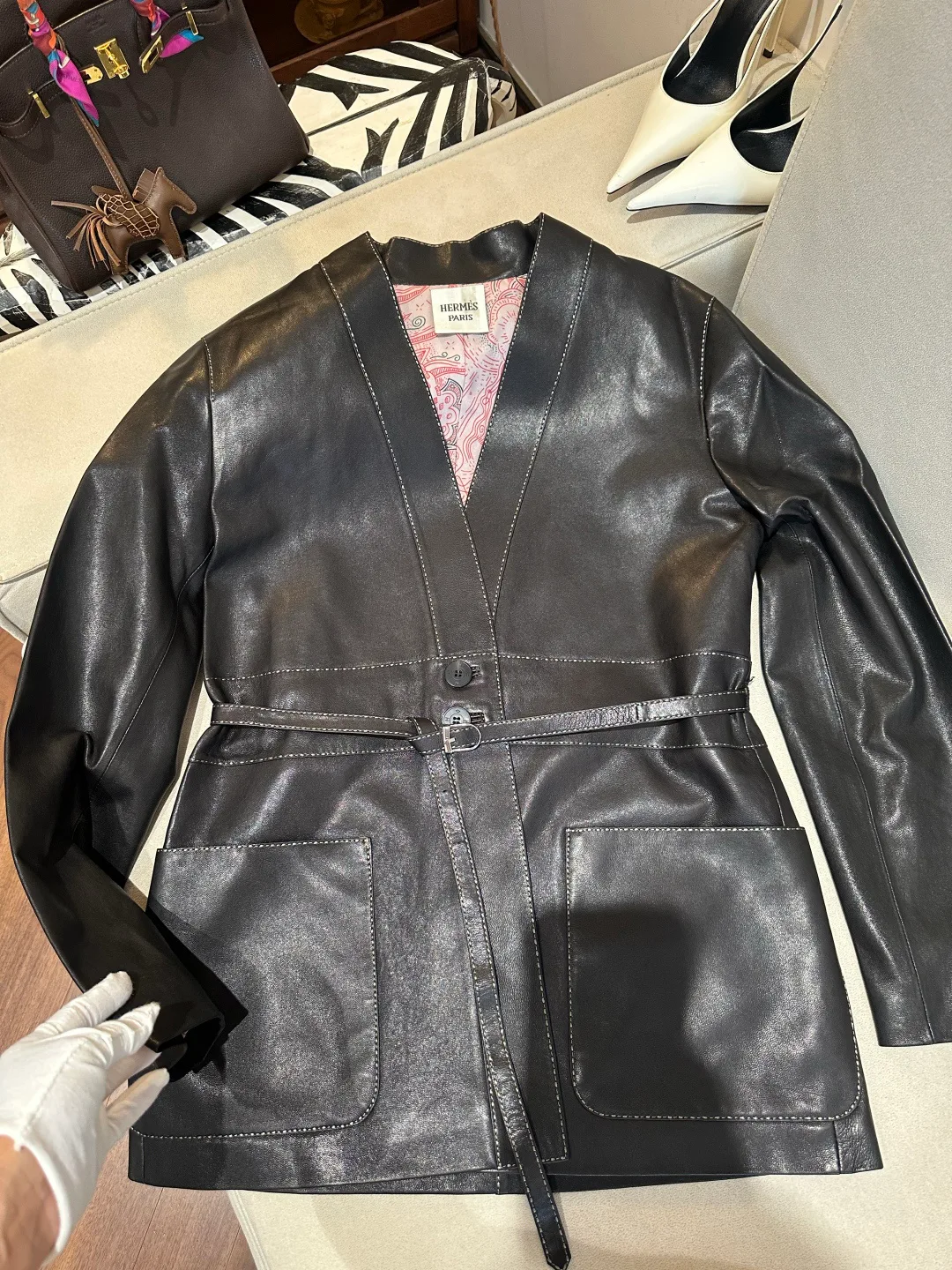 Кожаные Куртки И Дублёнки Женские Hermes 17766349