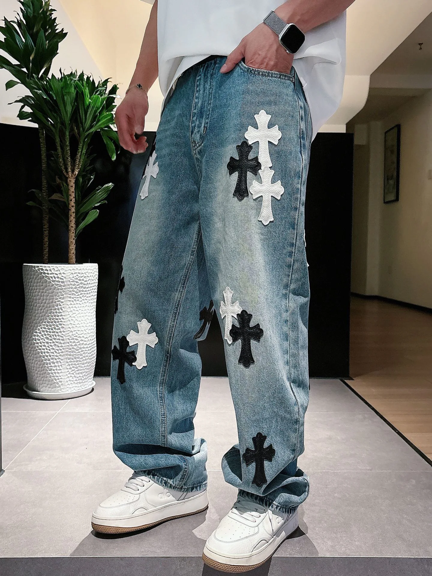 Джинсы Женские Chrome Hearts 11646891