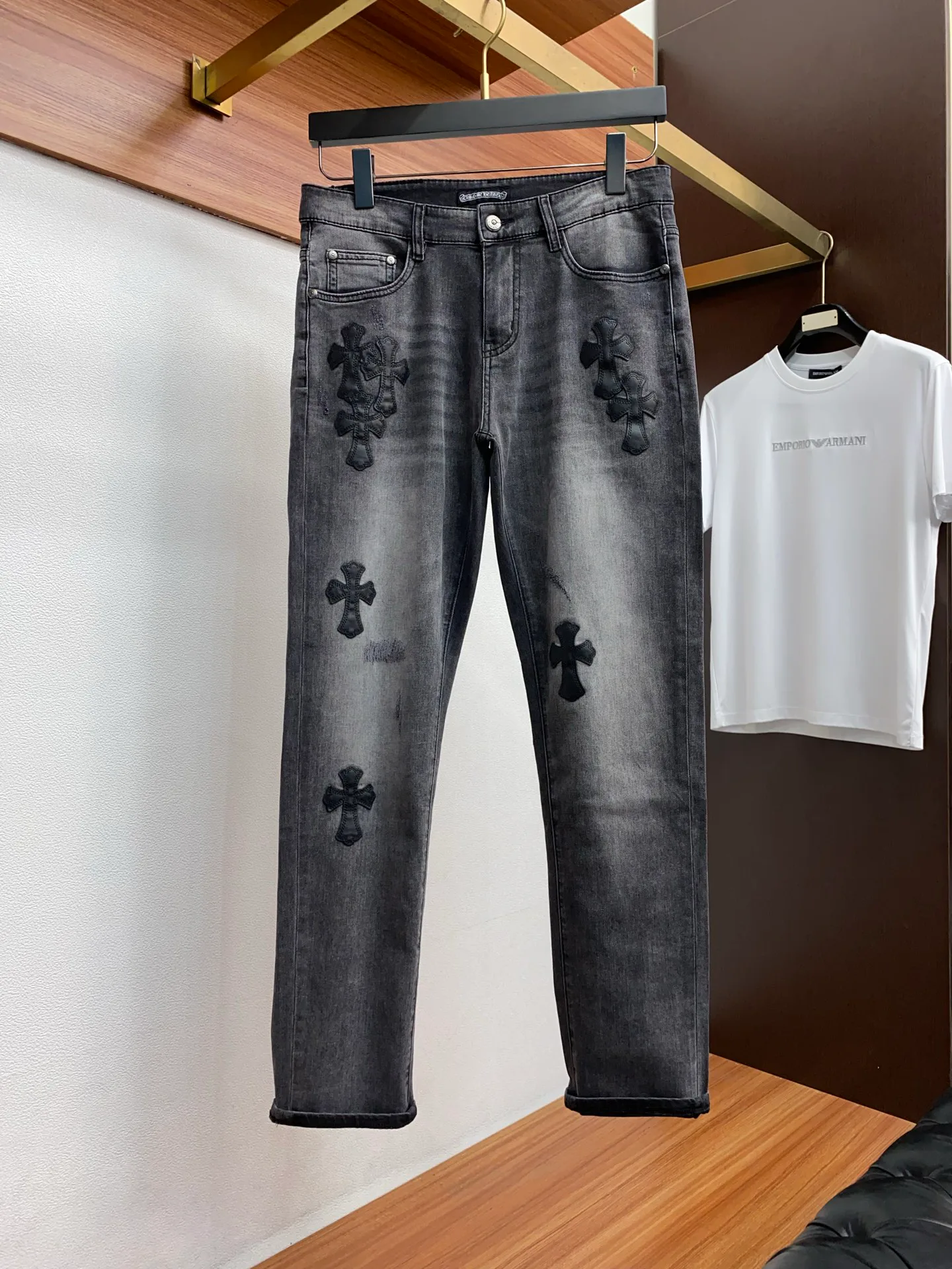 Джинсы Мужские Chrome Hearts 11476234