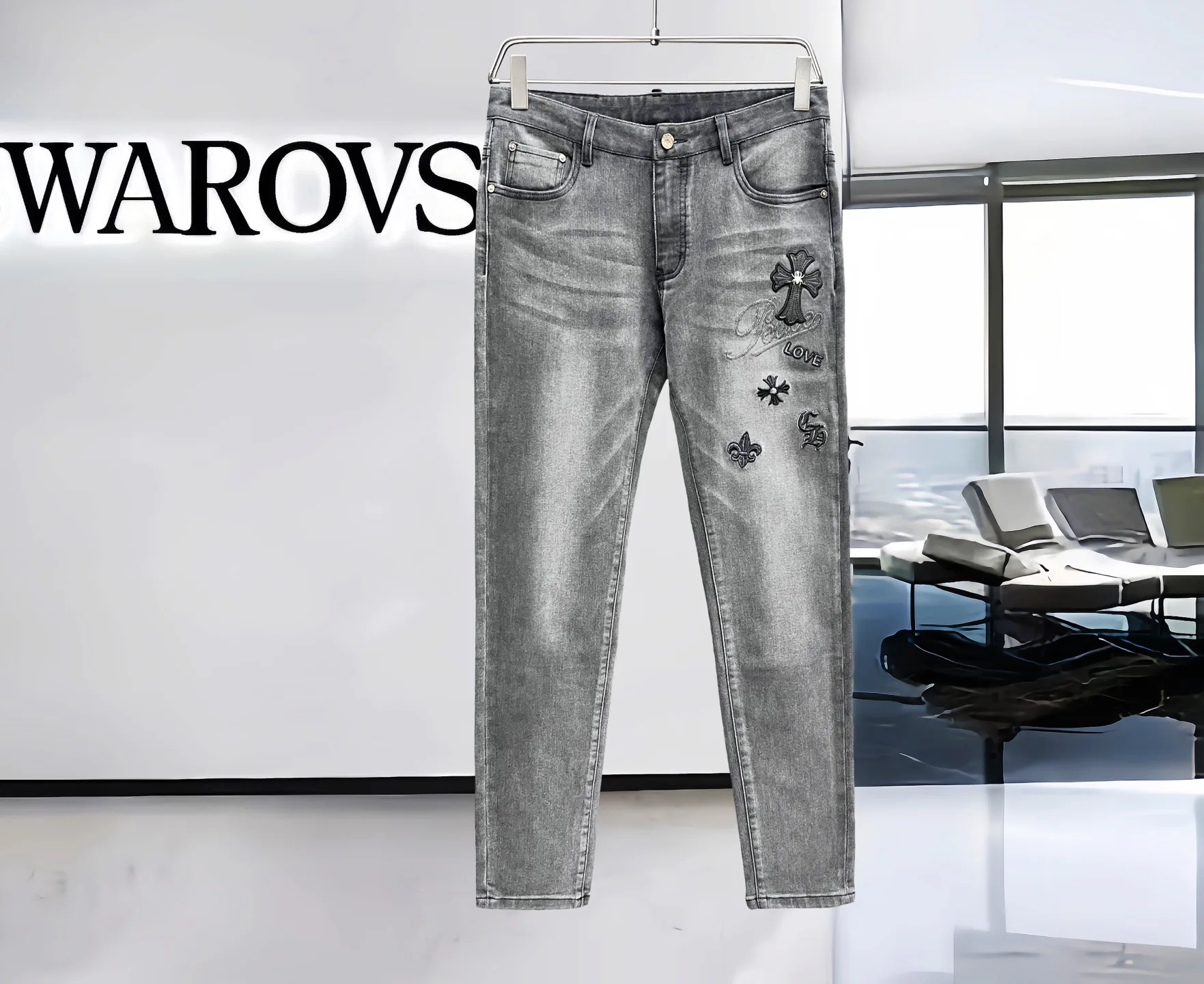 Джинсы Мужские Chrome Hearts 9175046