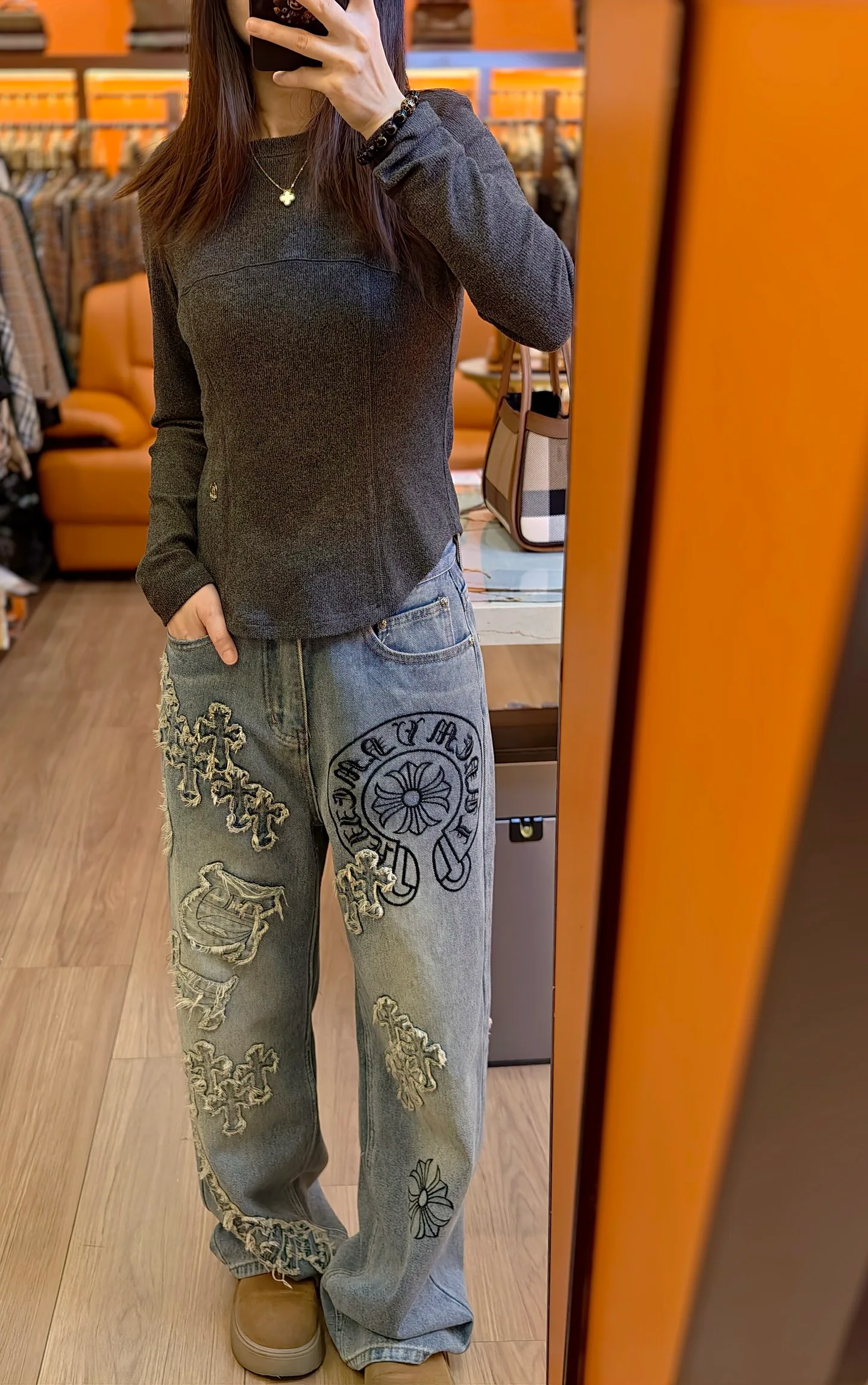 Джинсы Женские Chrome Hearts 11224983