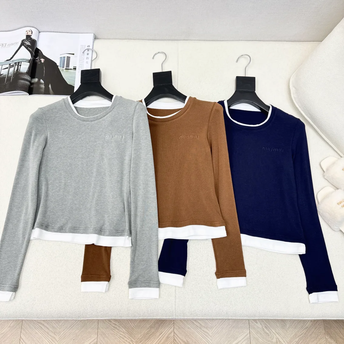 Лонгсливы Женские Miu Miu 5072759