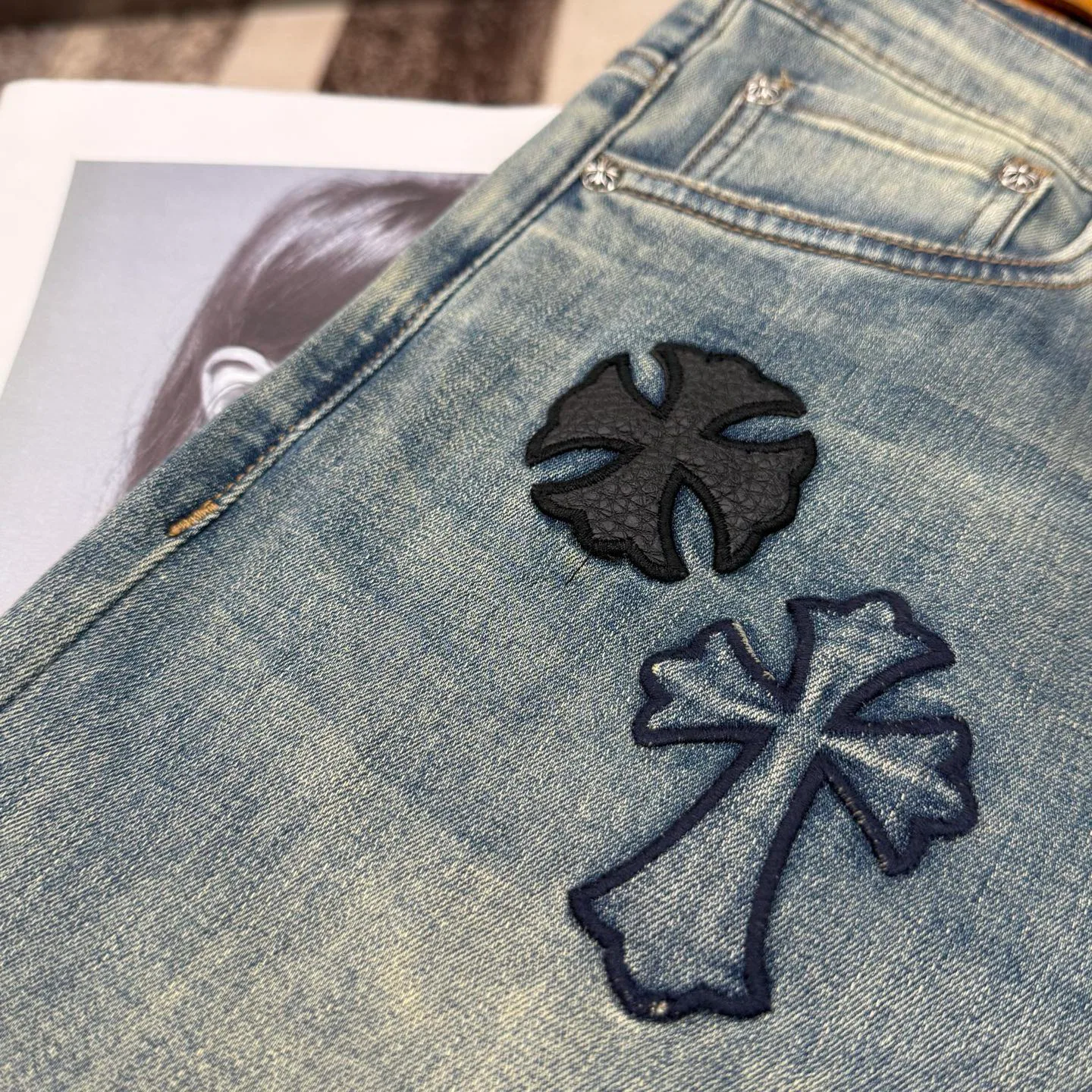 Джинсы Мужские Chrome Hearts 233564