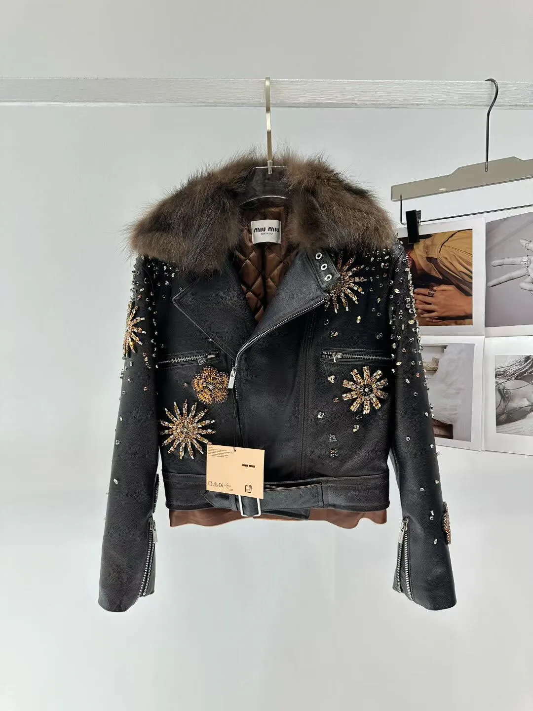 Кожаные Куртки И Дублёнки Женские Miu Miu 785538