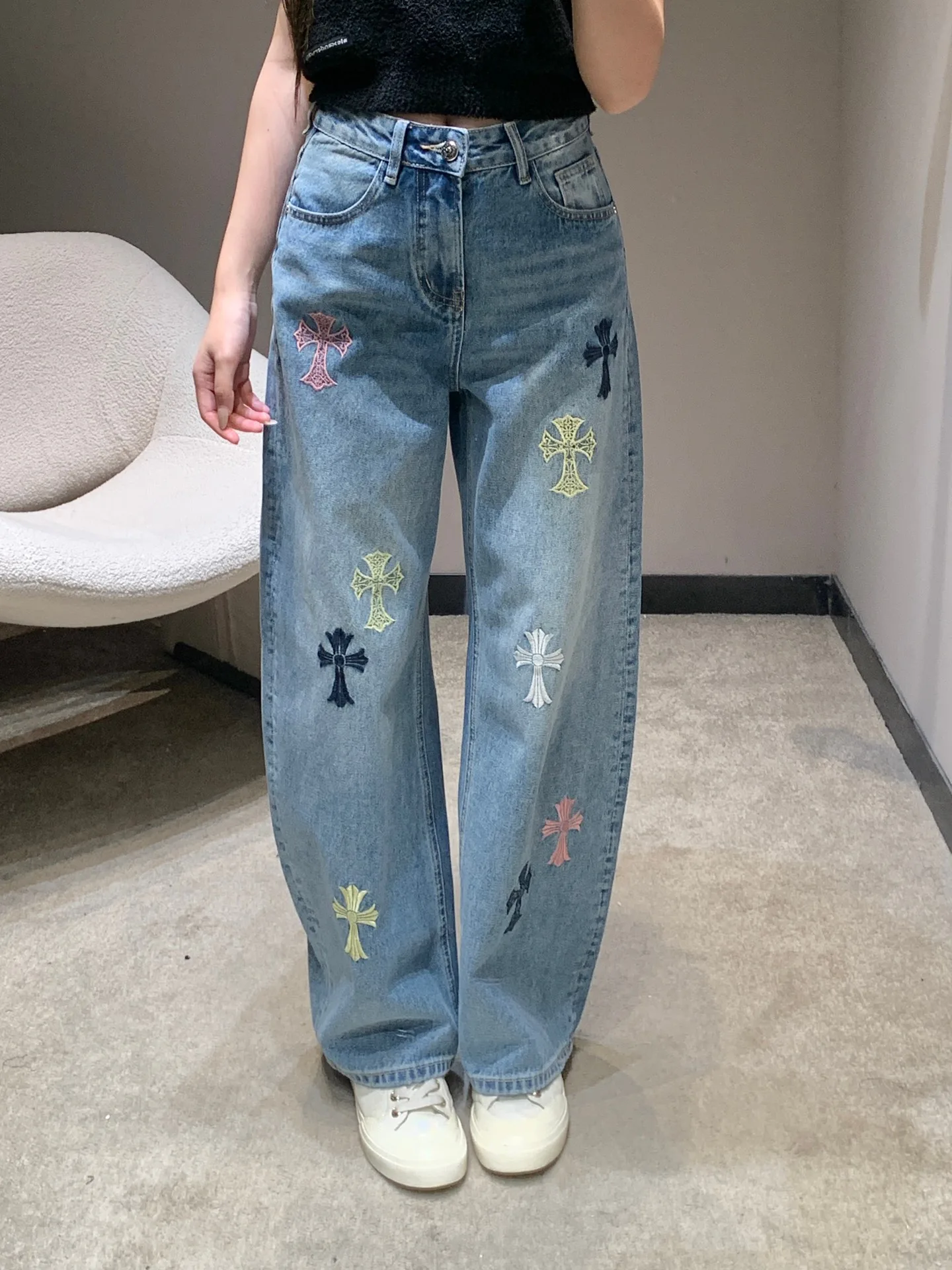 Джинсы Женские Chrome Hearts 5883347