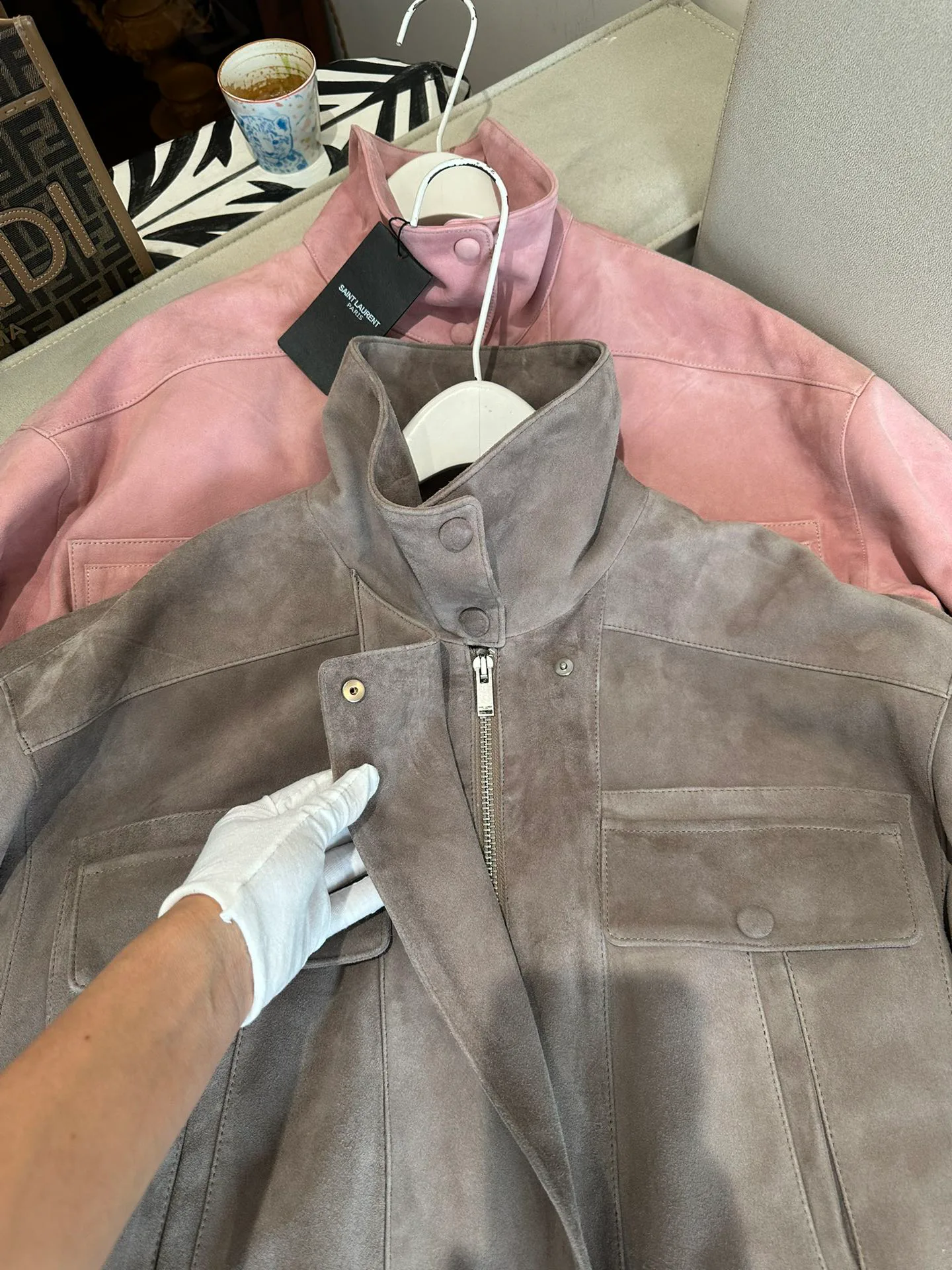 Кожаные Куртки И Дублёнки Женские Saint Laurent 11460650