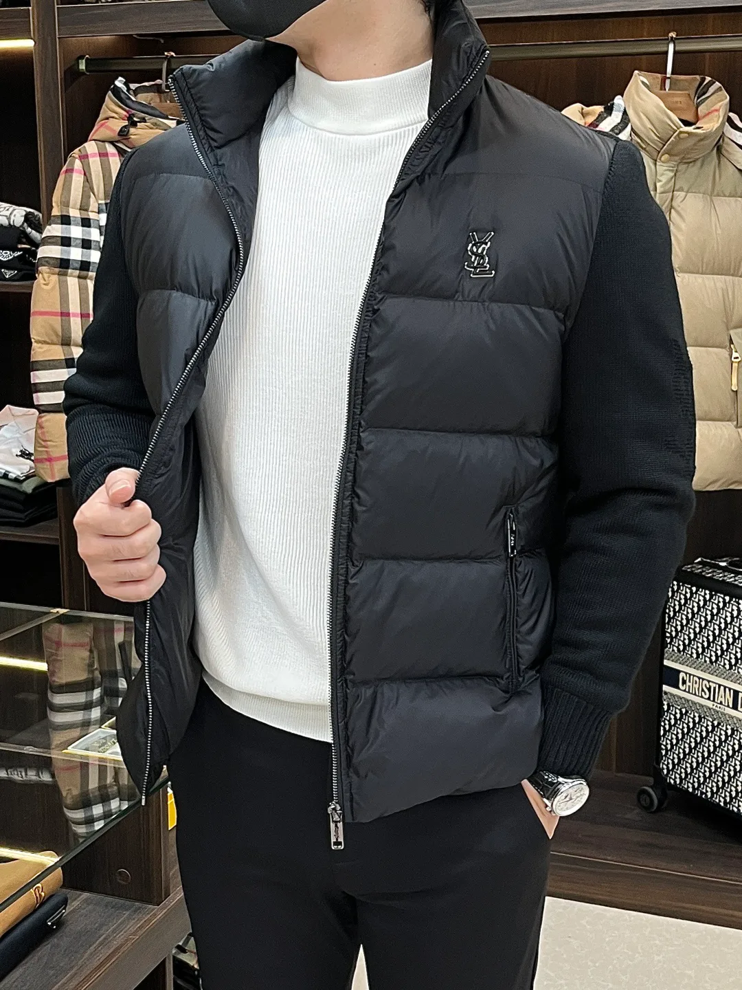 Куртки И Пуховики Мужские Saint Laurent 383994