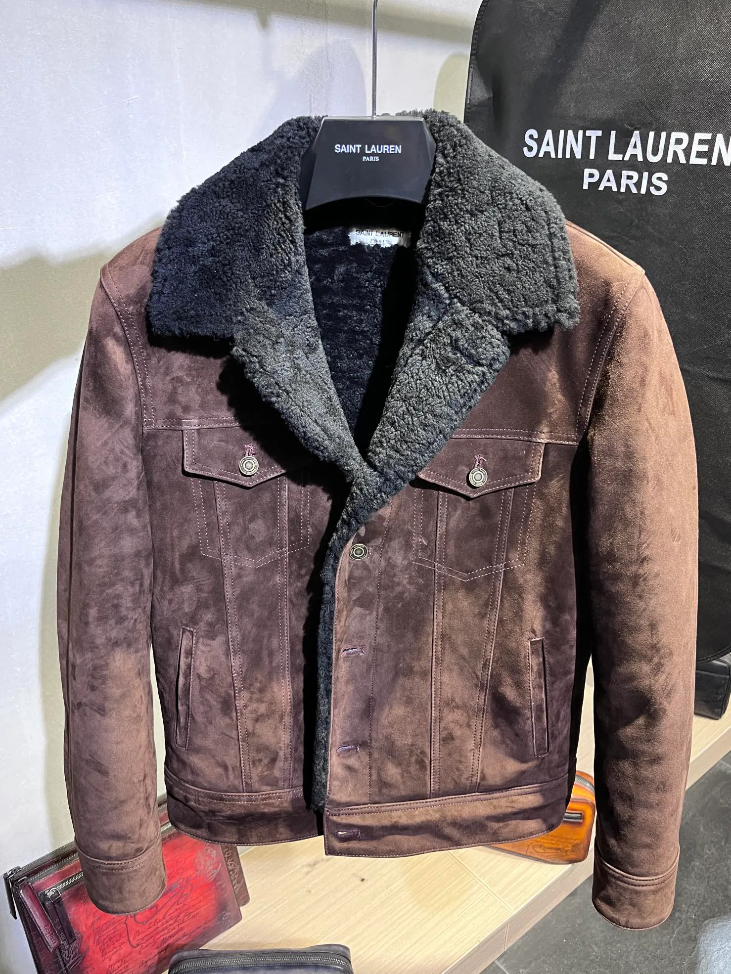 Кожаные Куртки И Дублёнки Мужские Saint Laurent 444223