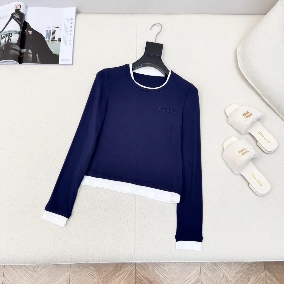 Лонгсливы Женские Miu Miu 5072759