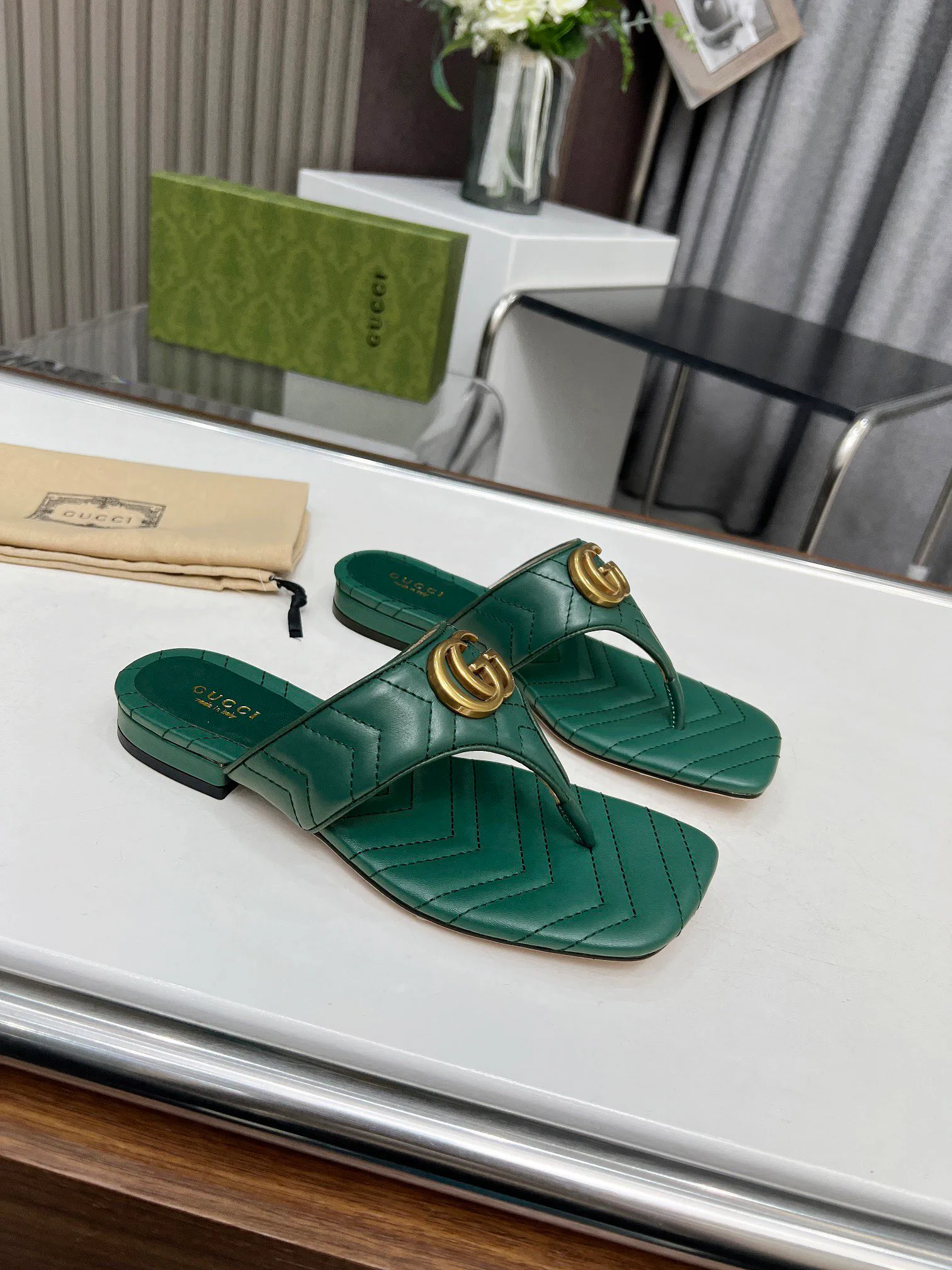 Шлепанцы Женские Gucci 17479