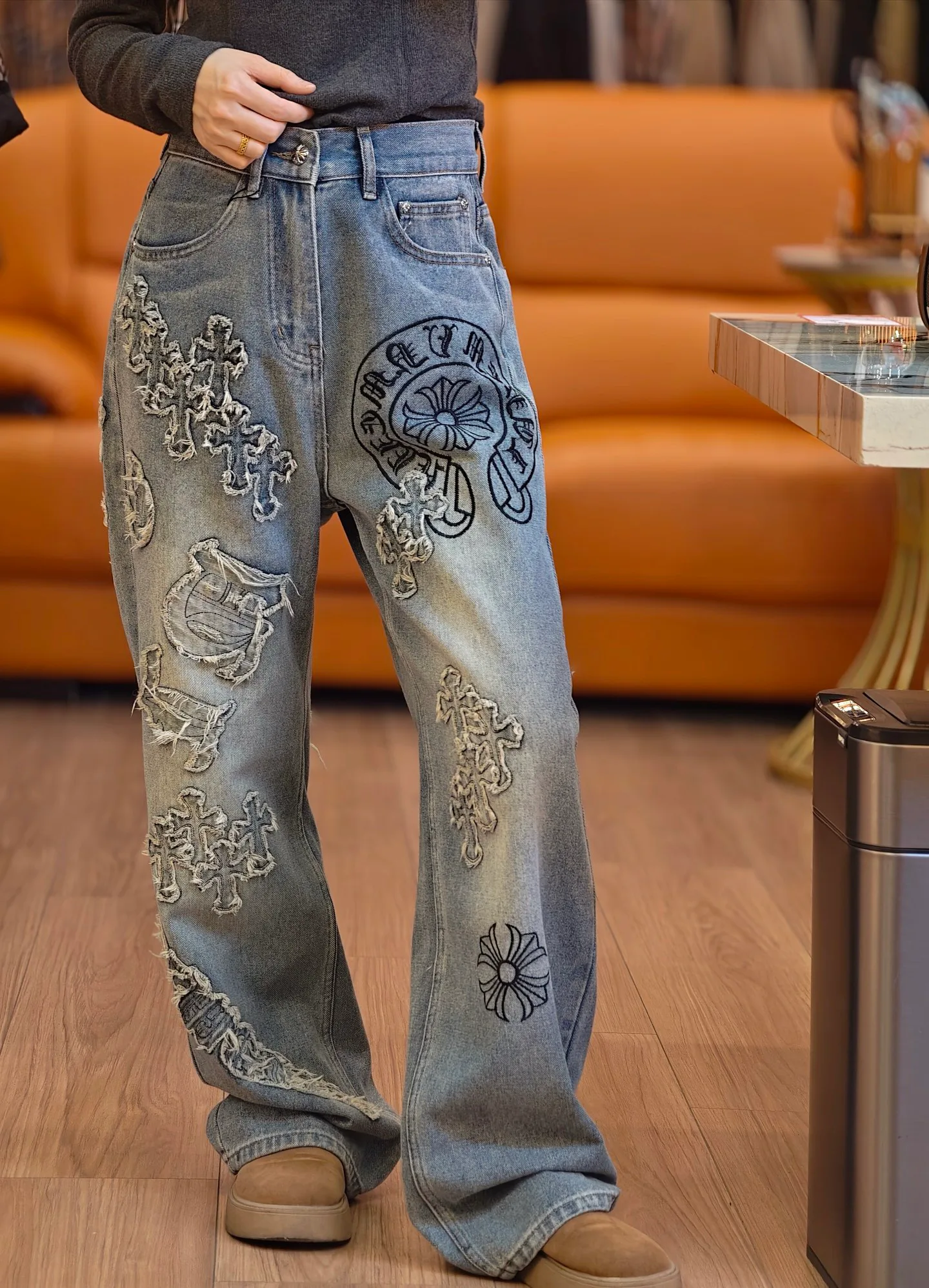 Джинсы Женские Chrome Hearts 11224983